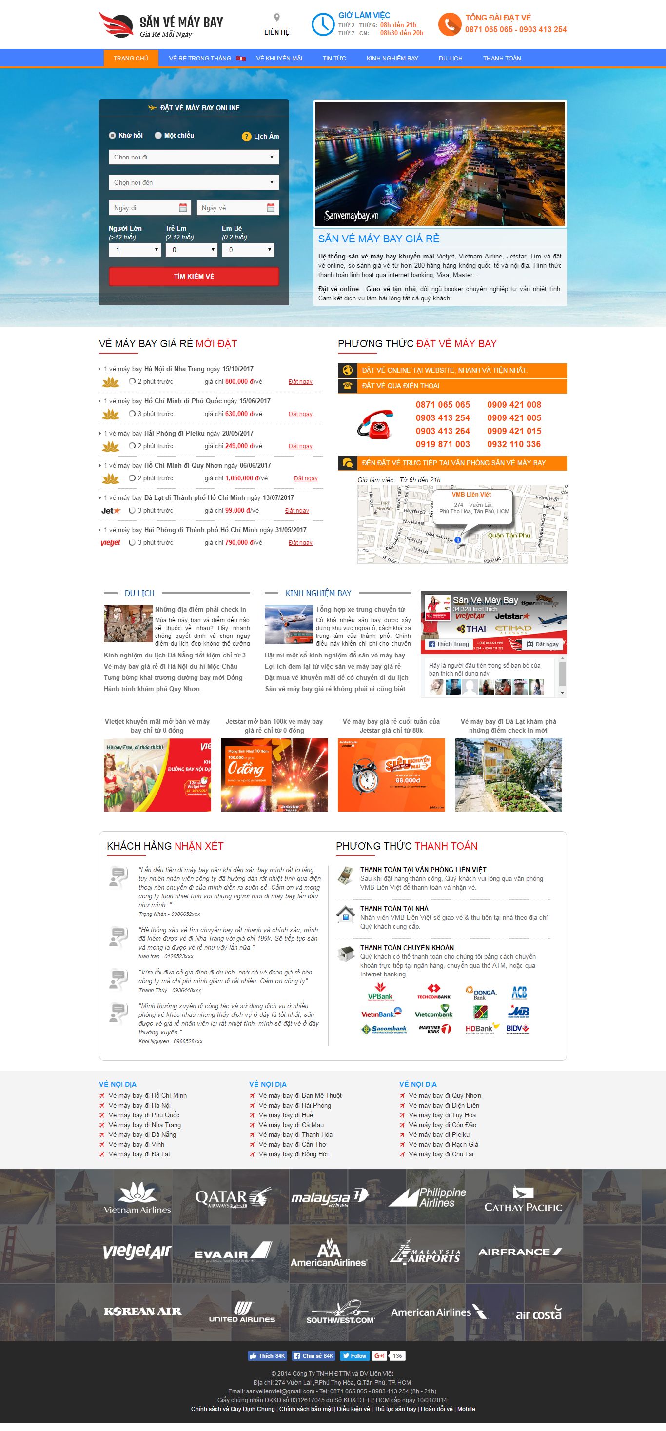 Thiết kế website săn vé máy bay giá rẻ đẹp, chuyên nghiệp chuẩn SEO