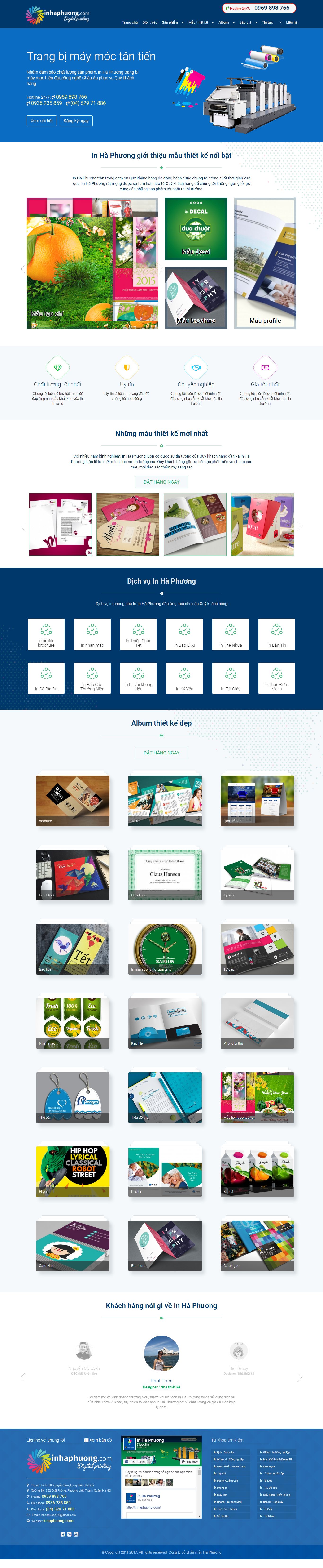 Thiết kế website in ấn Hà Phương đẹp, chuyên nghiệp chuẩn SEO