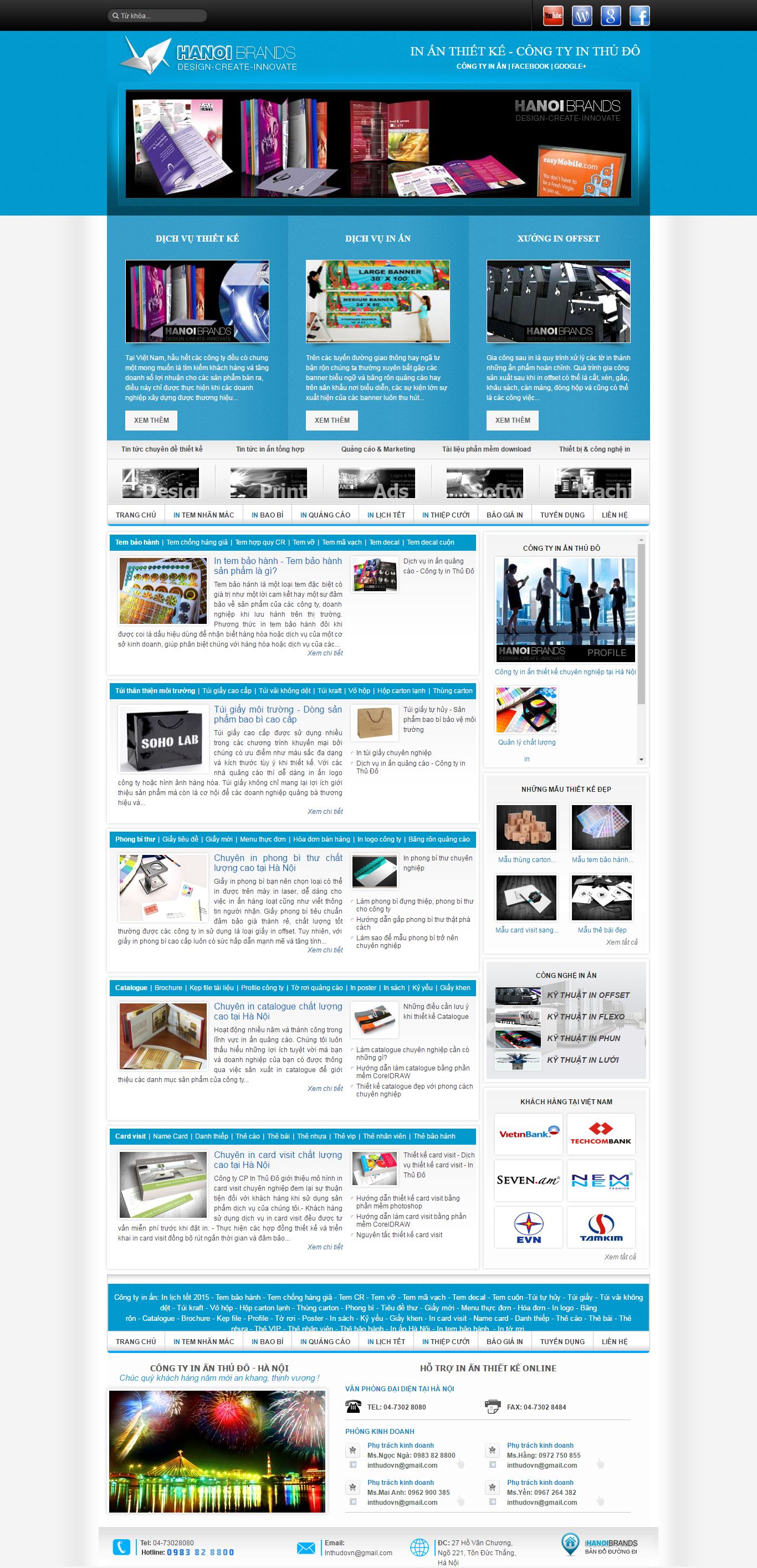 Thiết kế website in ấn Hà Nội brands đẹp, chuyên nghiệp chuẩn SEO