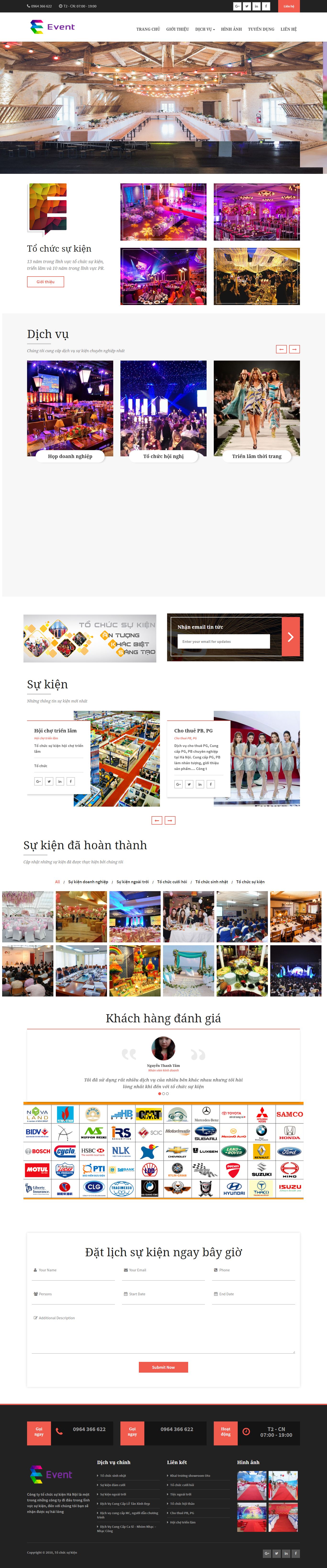 Thiết kế website dịch vụ tổ chức sự kiện đẹp SEO tốt