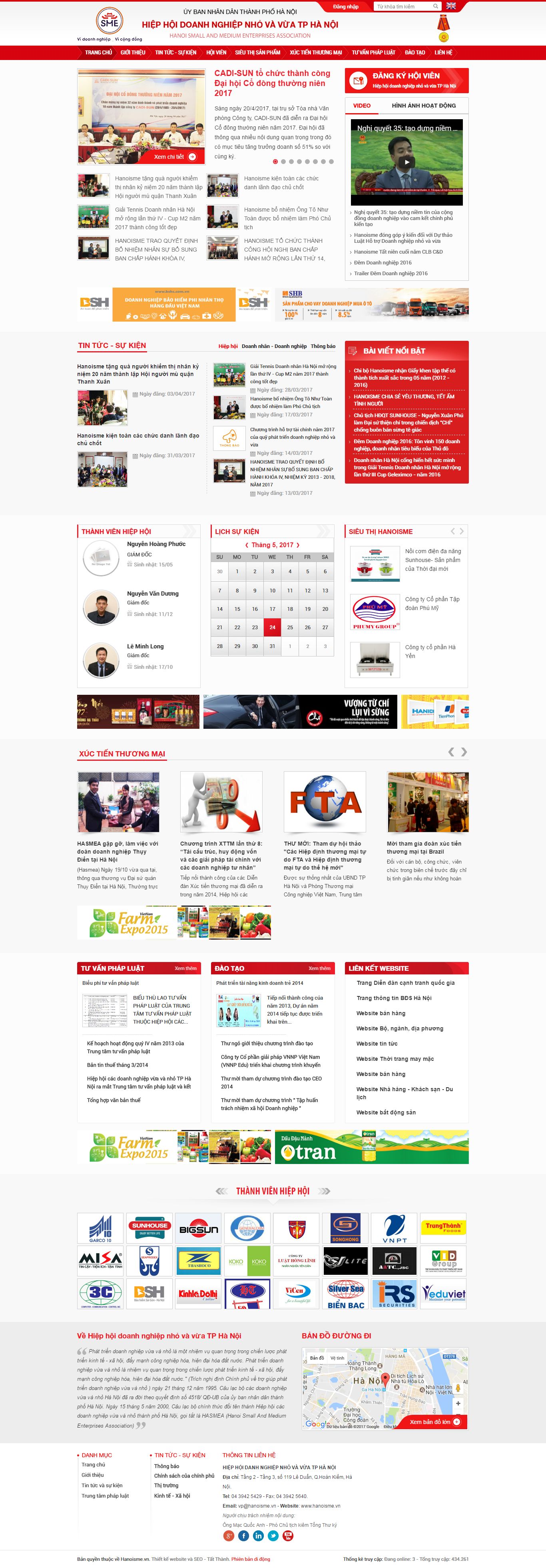 Thiết kế website hiệp hội doanh nghiệp vừa và nhỏ Hà Nội