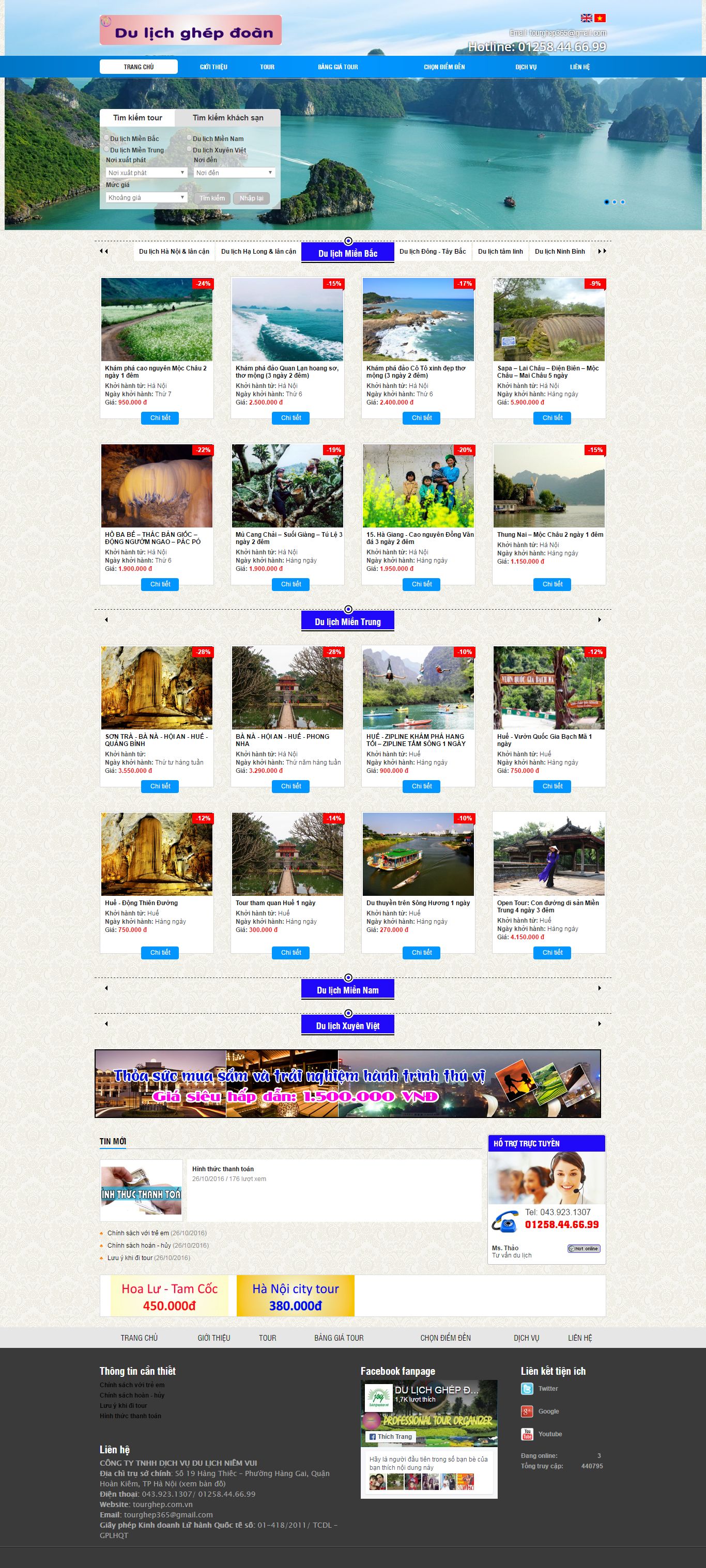 Thiết kế website tour ghép đoàn đẹp, chuyên nghiệp chuẩn SEO