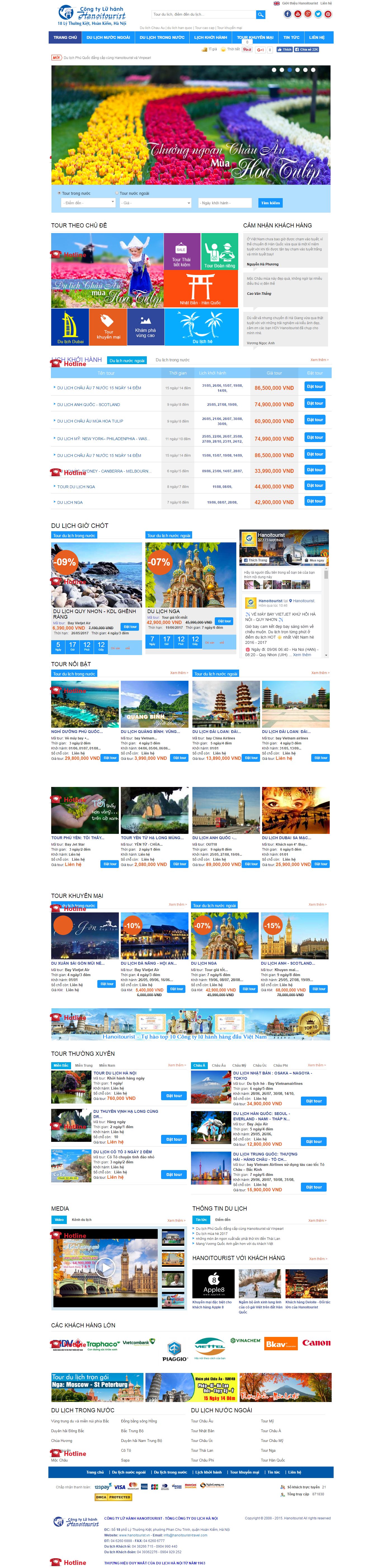 Thiết kế website Hanoitourist đẹp, chuyên nghiệp chuẩn SEO