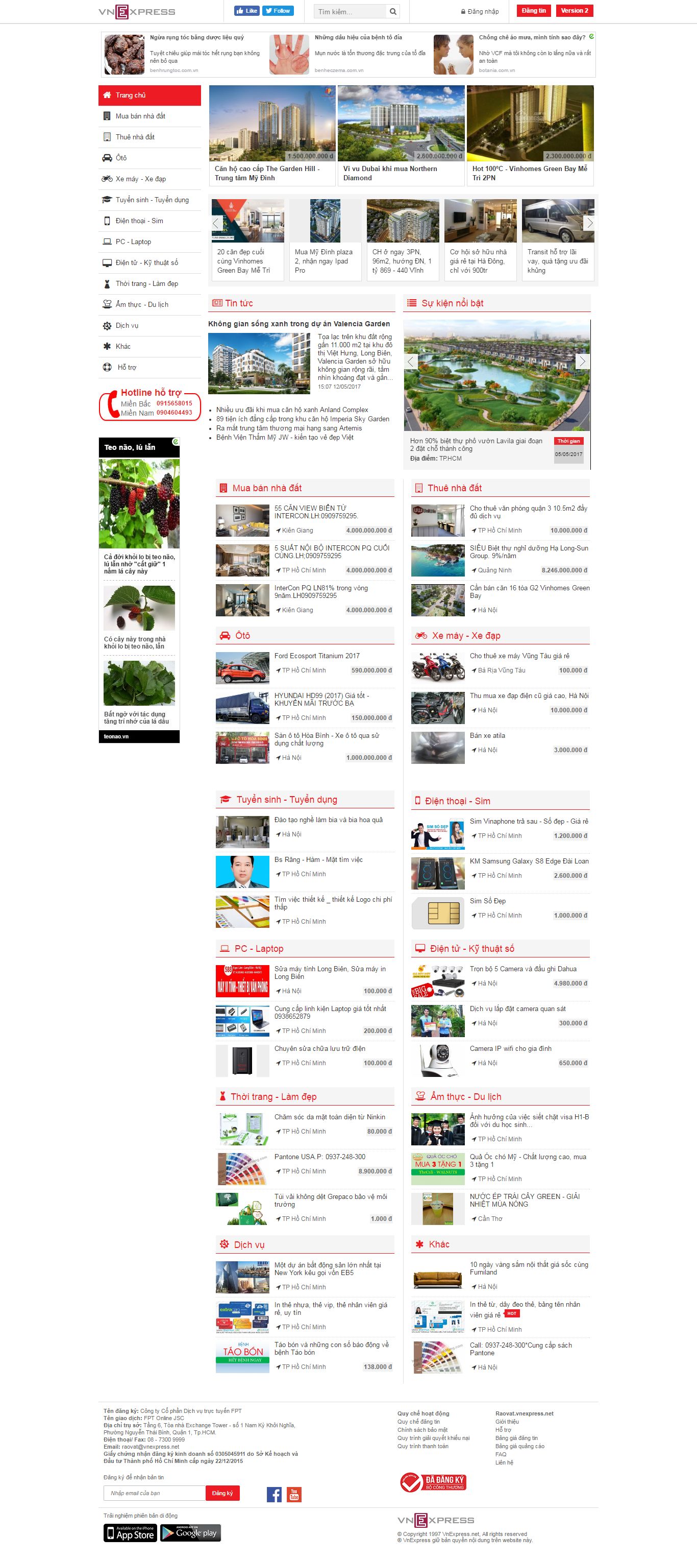 Thiết kế website mua án rao vặt VnExpress đẹp, chuyên nghiệp chuẩn SEO