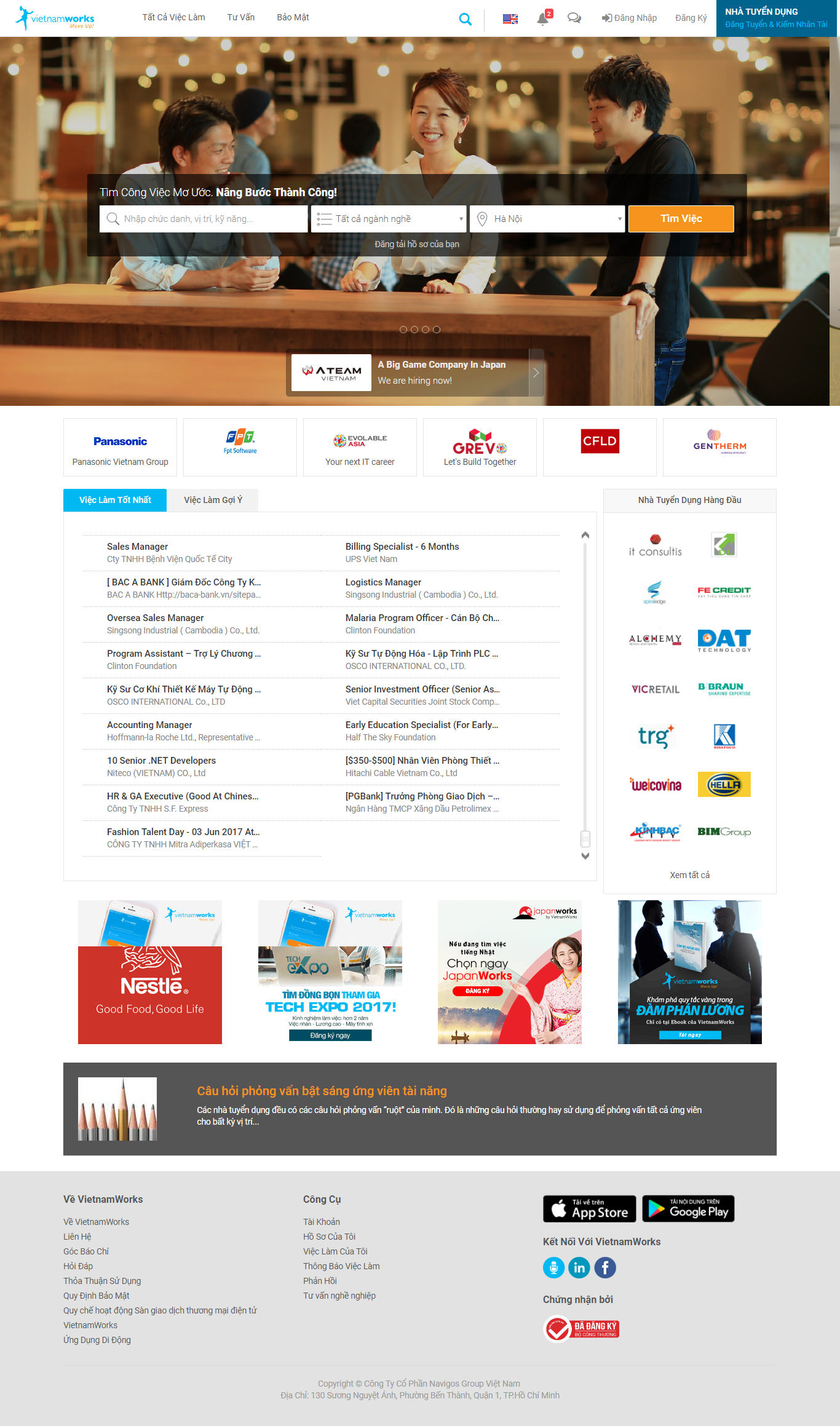 Thiết kế website VietNamworks đẹp, chuyên nghiệp chuẩn SEO