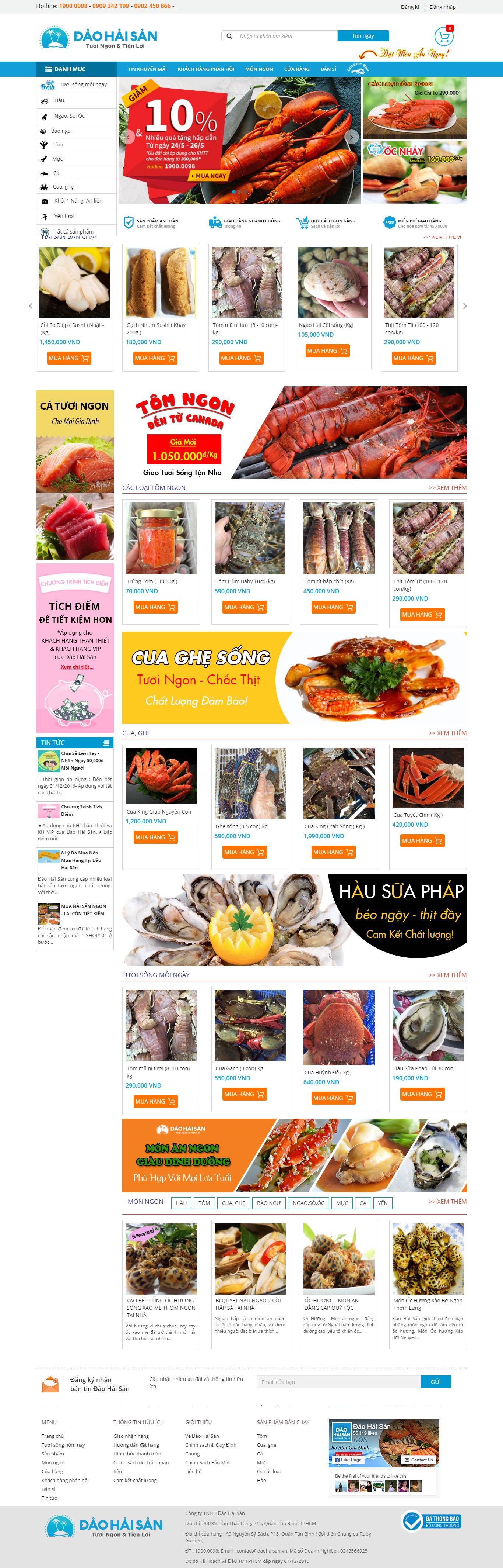 Thiết kế website đảo hải sản đẹp, chuyên nghiệp chuẩn SEO