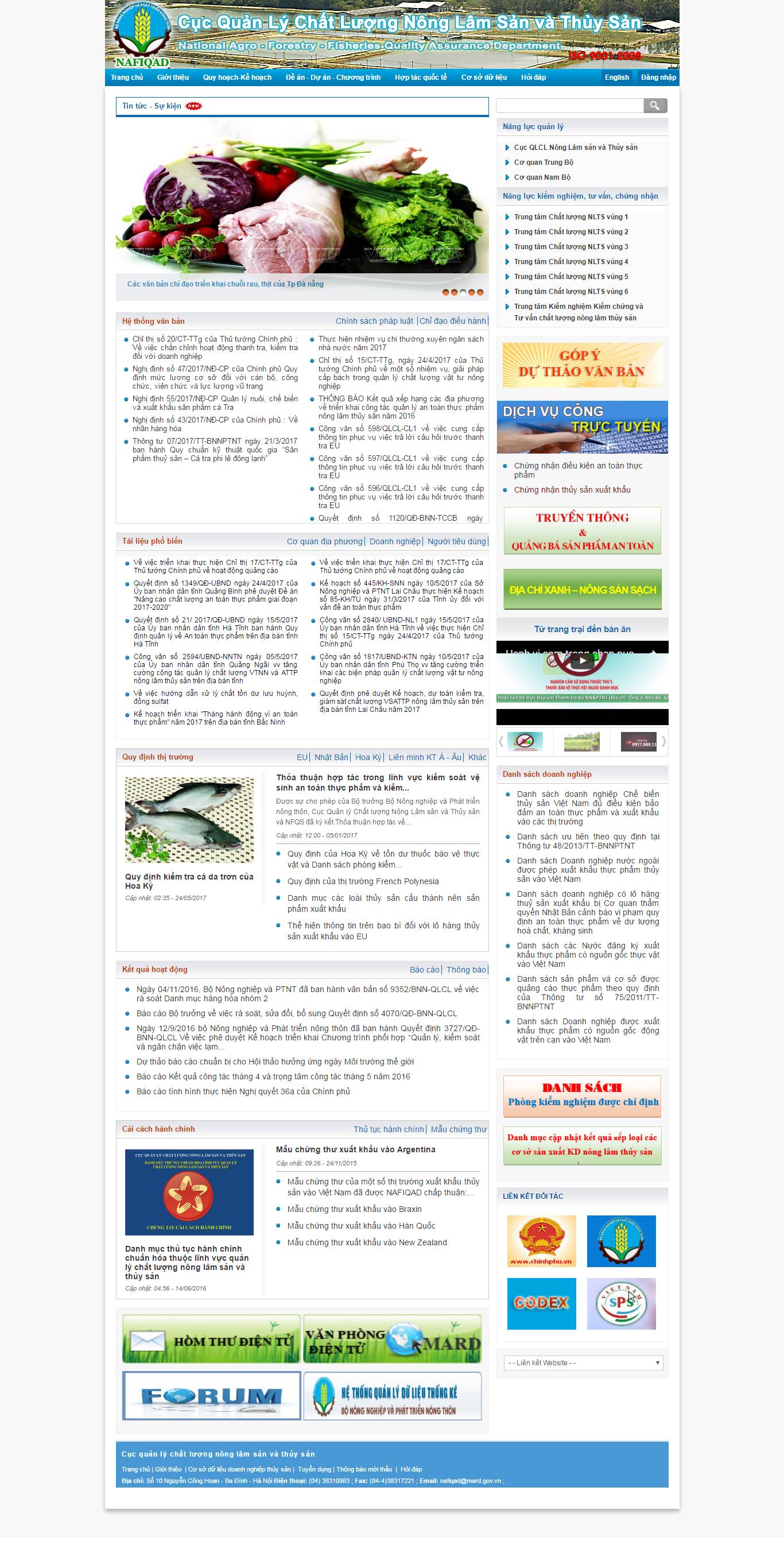 Thiết kế website Cục quản lý chất lượng thủy sản