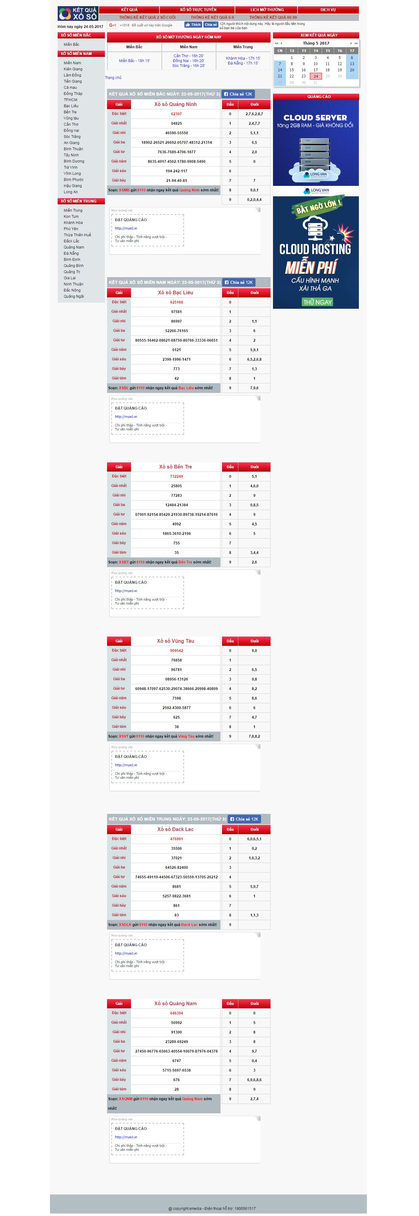 Thiết kế website kết quả xổ số siêu chính xác