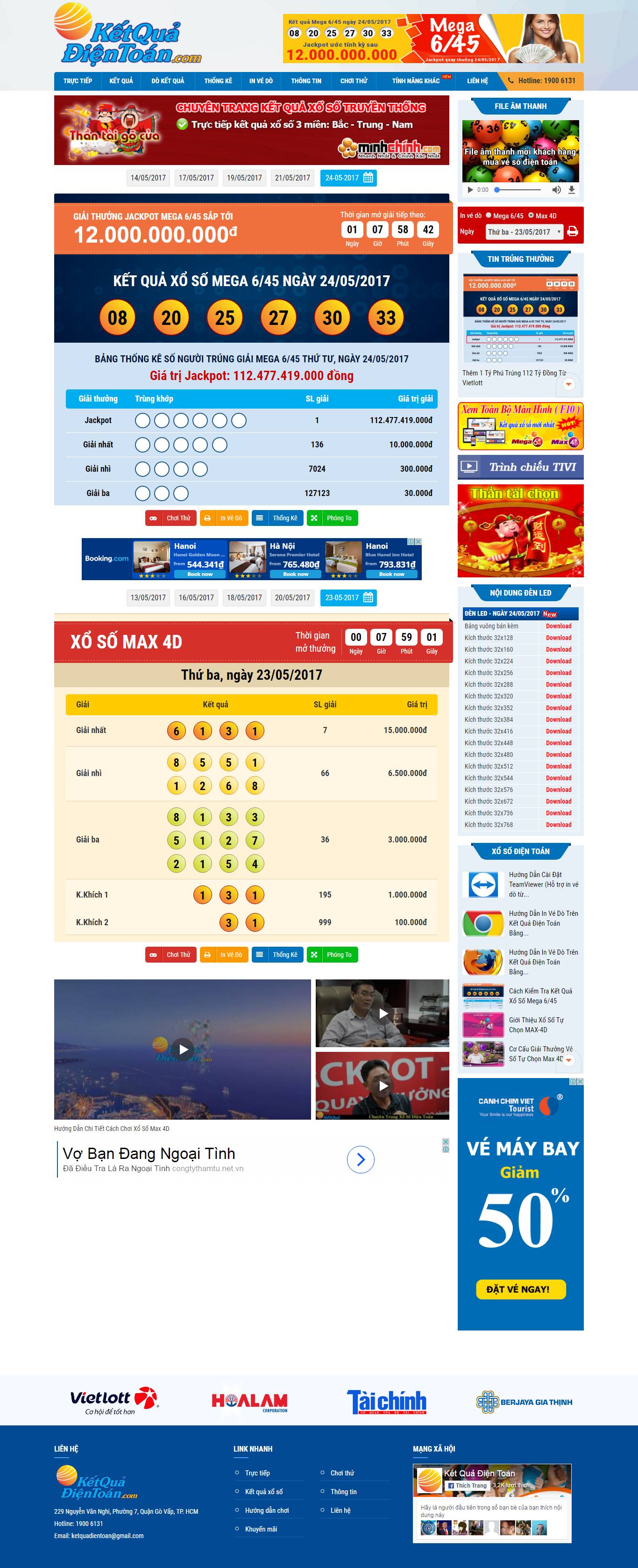 Thiết kế website kết quả điện toán đẹp, chuyên nghiệp chuẩn SEO