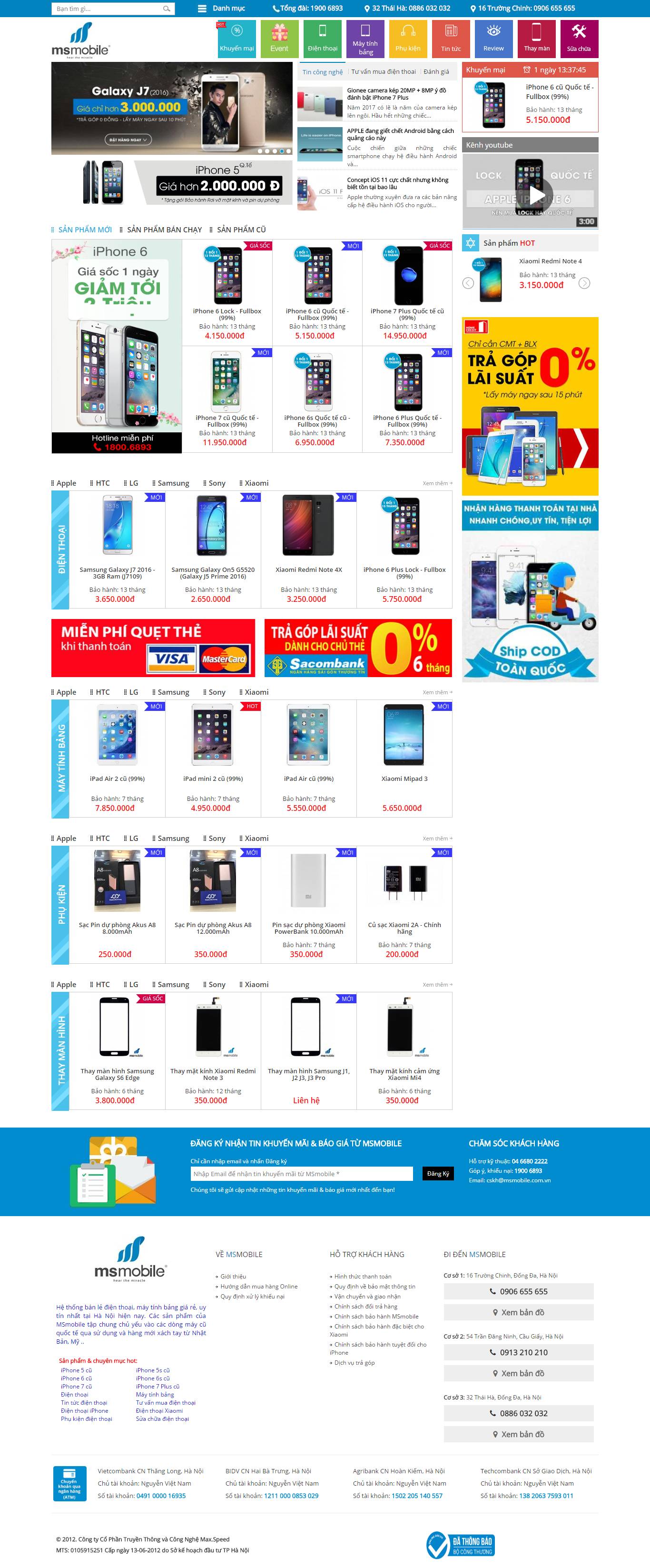 Thiết kế website ms moblie đẹp, chuyên nghiệp chuẩn SEO