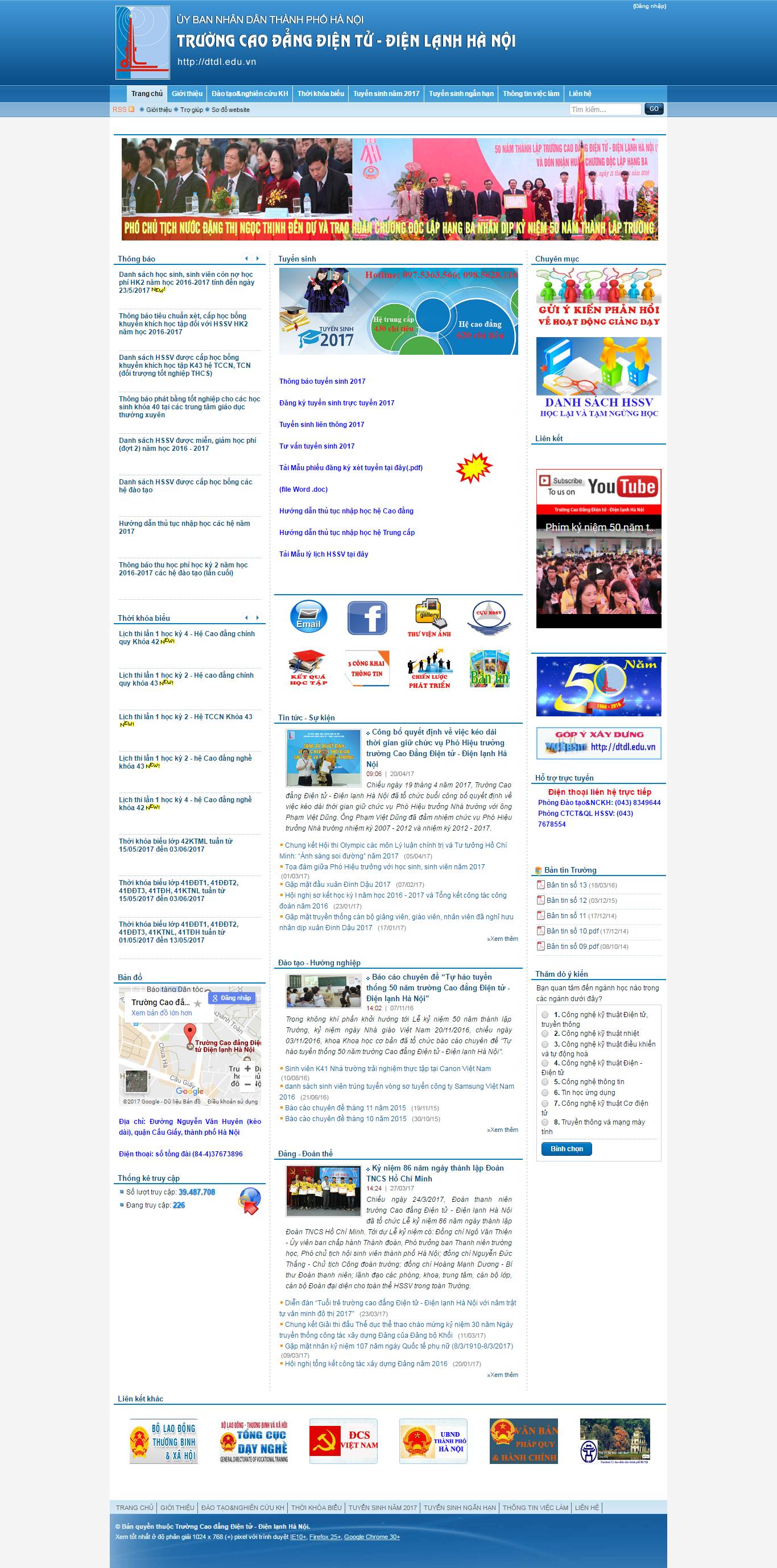 Thiết kế website Trường cao đẳng điện lạnh đẹp SEO tốt
