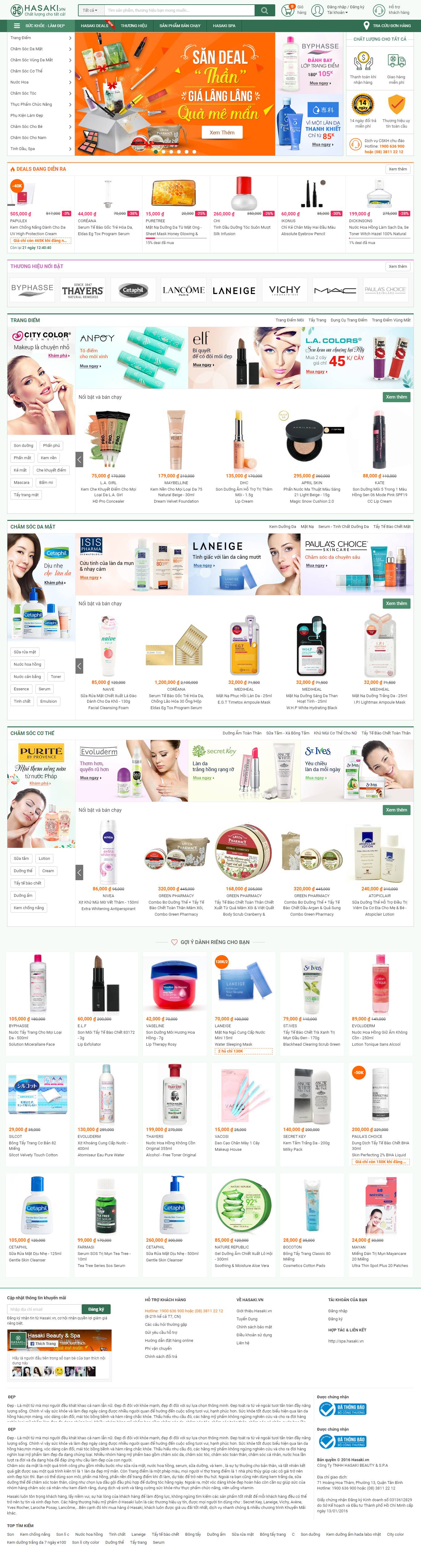 Thiết kế website mỹ phẩm hasaki đẹp, chuyên nghiệp chuẩn SEO