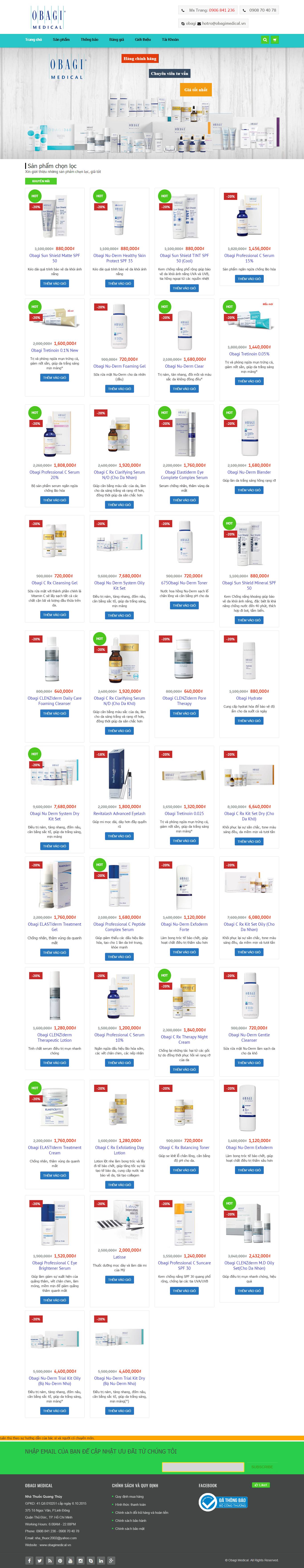 Thiết kế website mỹ phẩm Obagi Medical đẹp, chuyên nghiệp chuẩn SEO