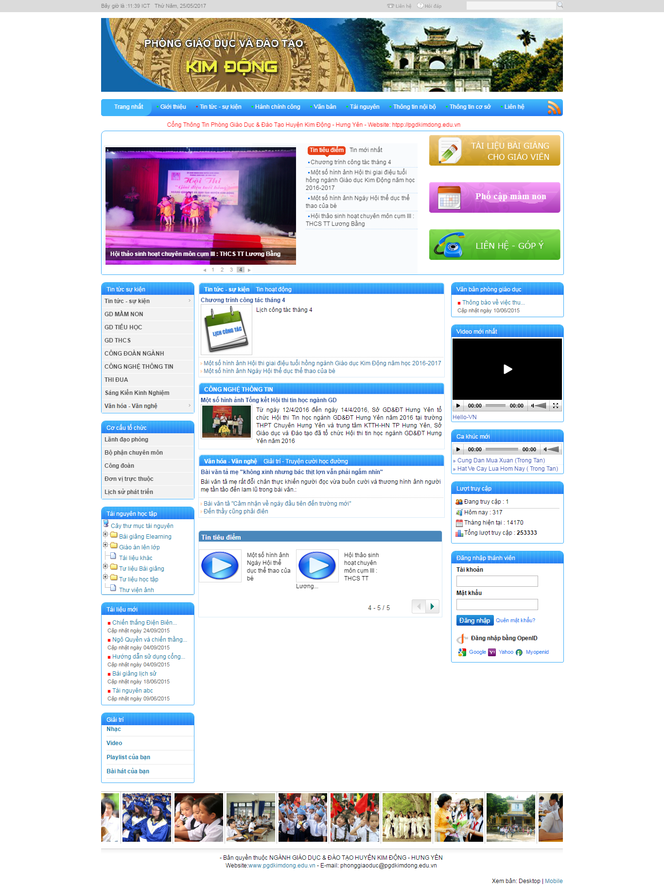 Thiết kế website phòng giáo dục đào tạo Kim Đồng