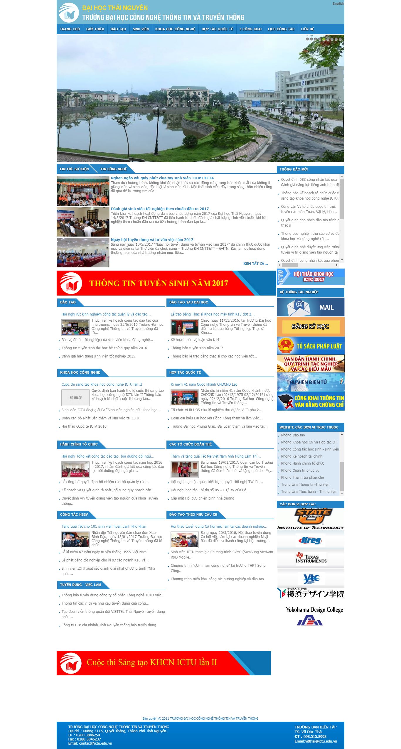 Thiết kế website Trường đại học công nghệ thông tin Thái Nguyên