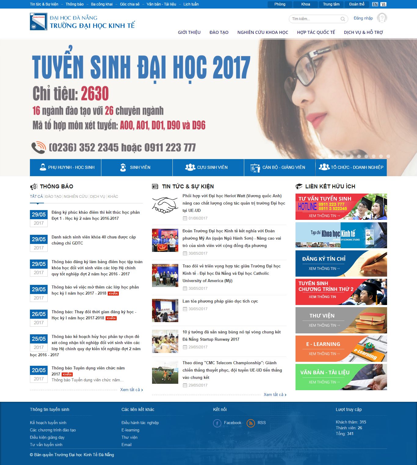 Thiết kế website đại học kinh tế Đà Nẵng đẹp SEO tốt