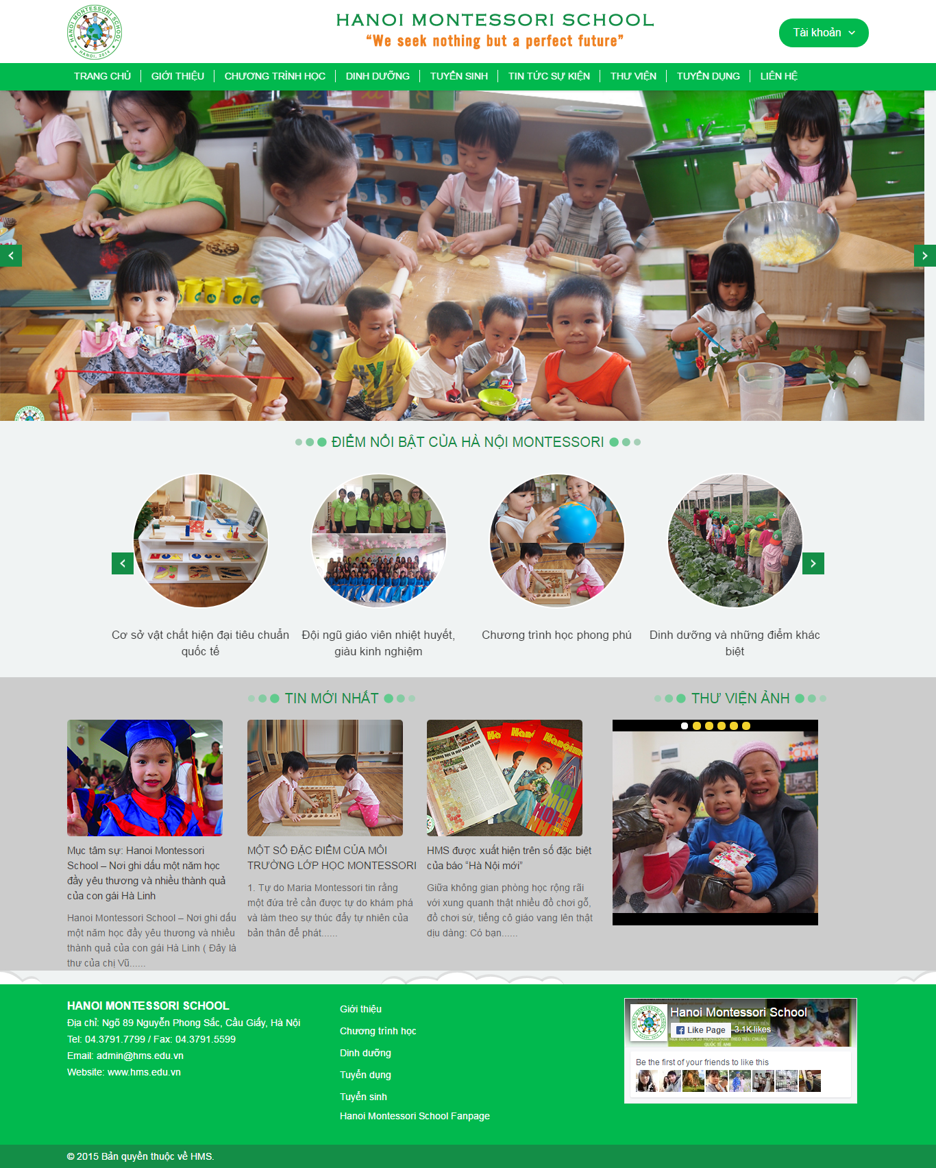 Thiết kế website mầm non HÀ NỘI MONTESSORI đẹp SEO nhanh hiệu quả