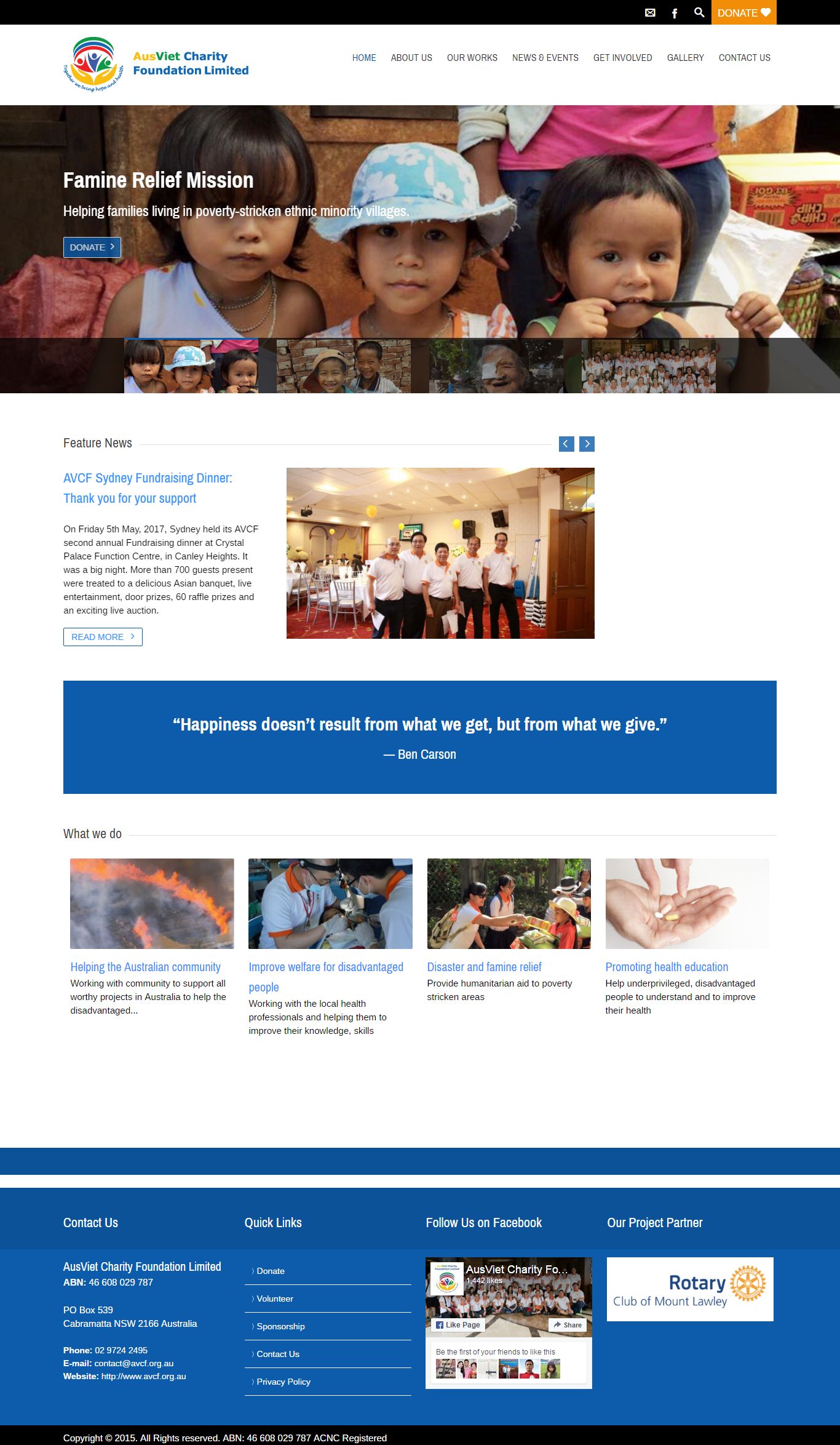 Thiết kế website tổ chức từ thiện AusViet Charity Foundation Limited