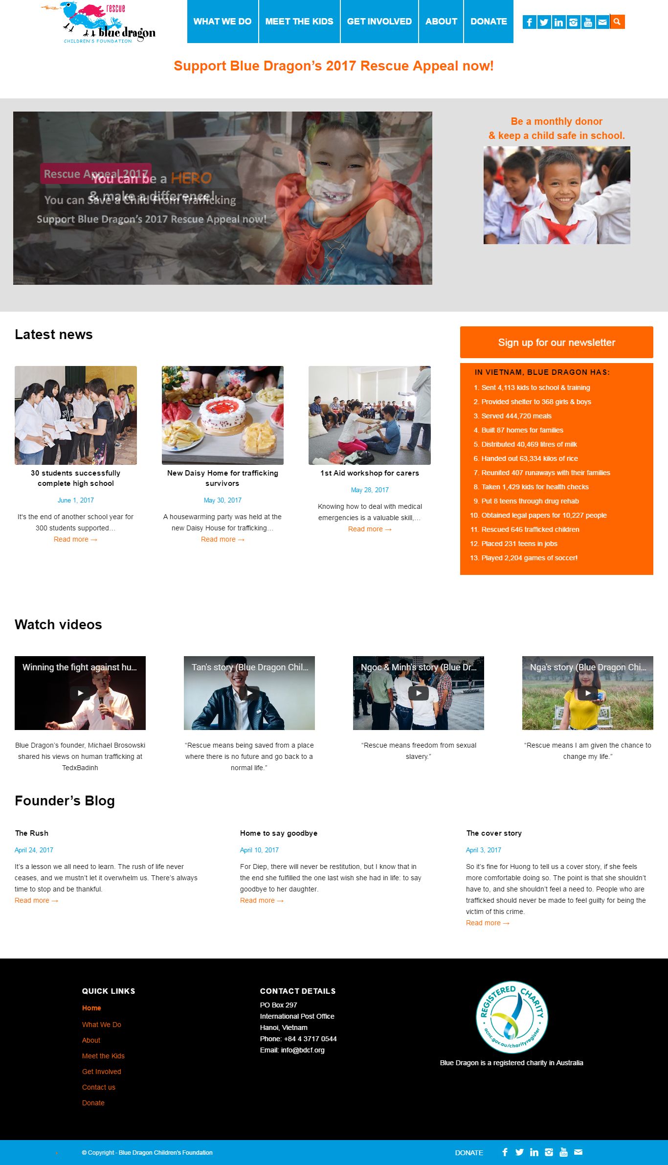 Thiết kế website nhóm từ thiện BLUE DRAGON đẹp SEO nhanh hiệu quả