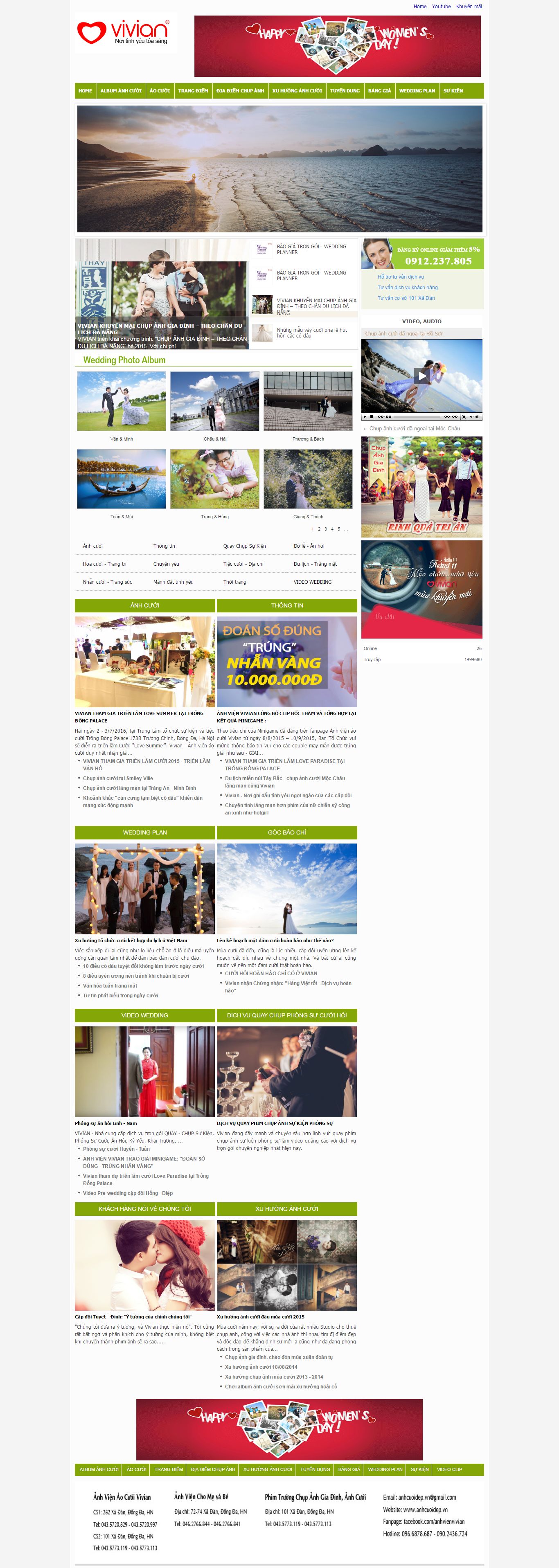 Thiết kế website ảnh viện áo cưới VIVIAN đẹp SEO nhanh hiệu quả