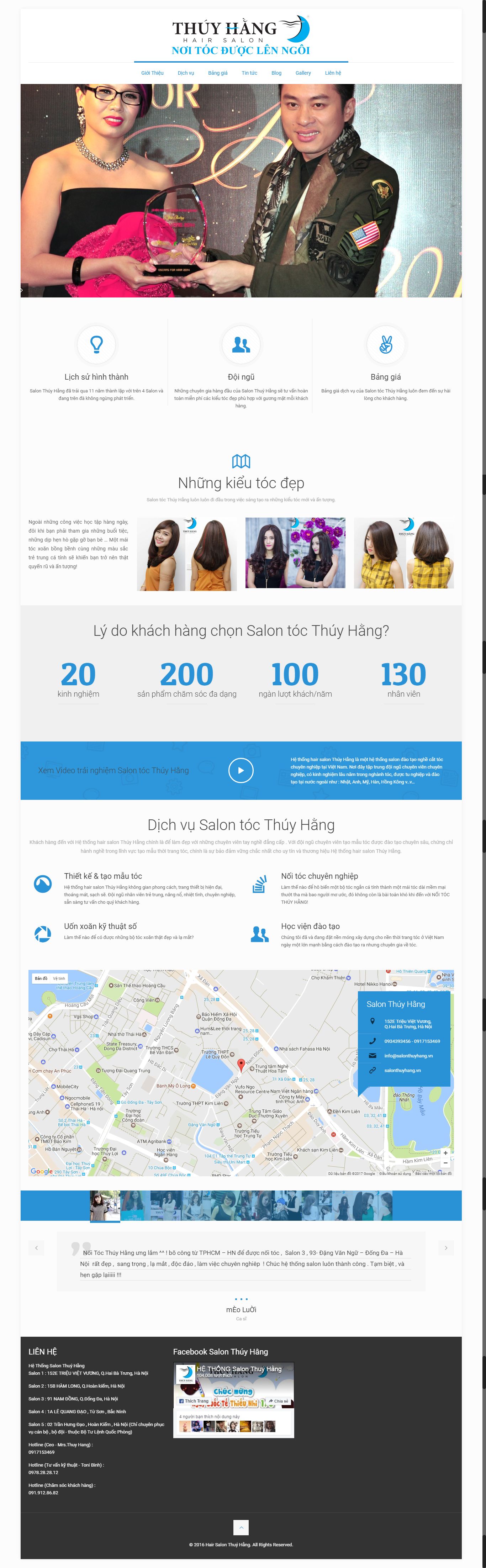 Thiết kế website Hair salon Thúy Hằng đẹp, chuyên nghiệp chuẩn SEO