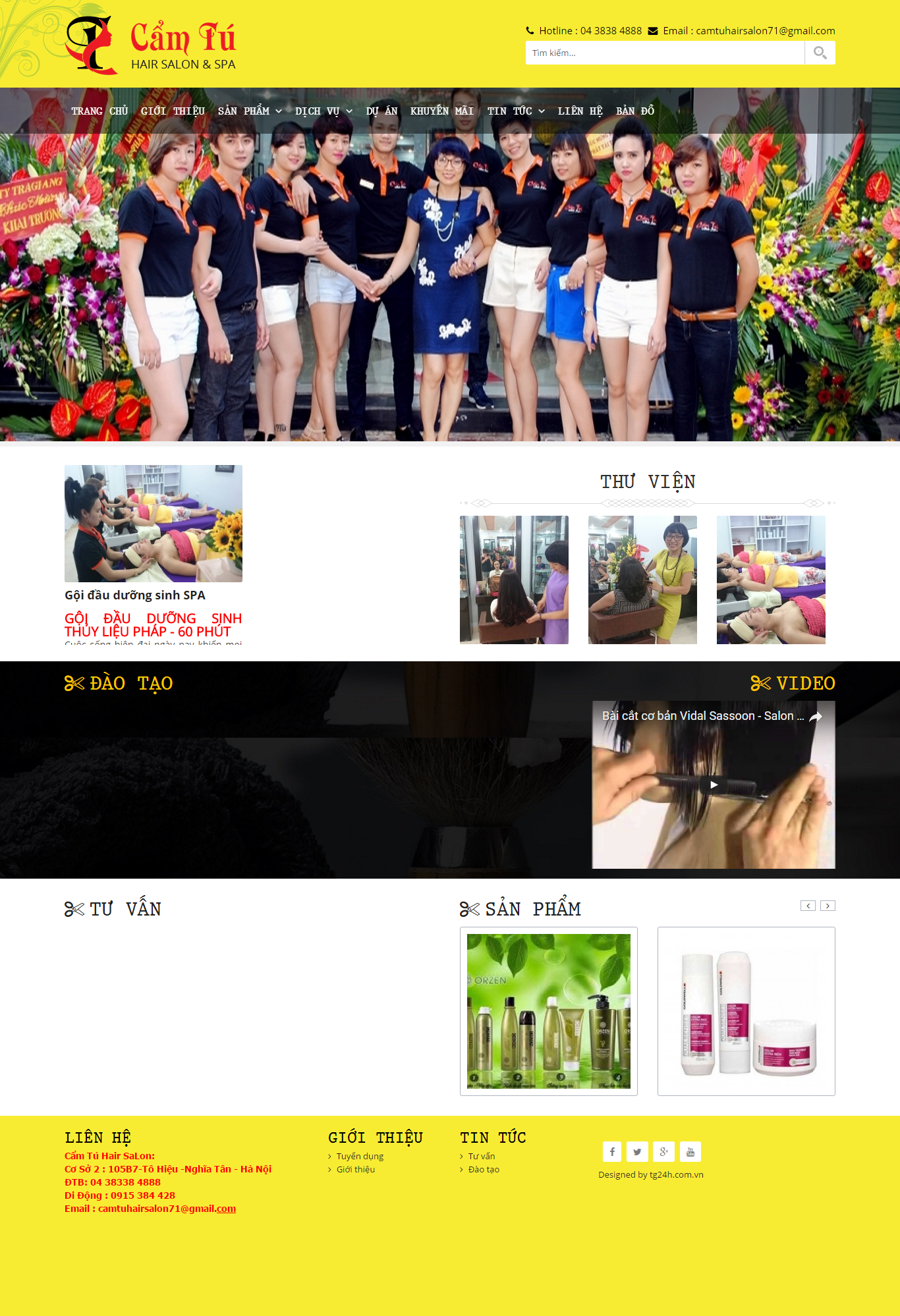Thiết kế website salon Cẩm Tú đẹp, chuyên nghiệp chuẩn SEO