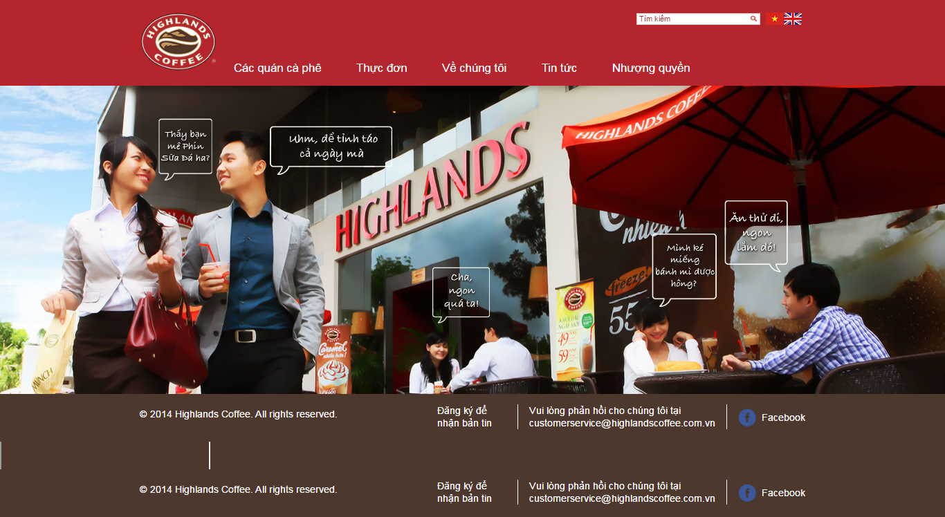 Thiết kế website Highlands Coffee đẹp, chuyên nghiệp chuẩn SEO