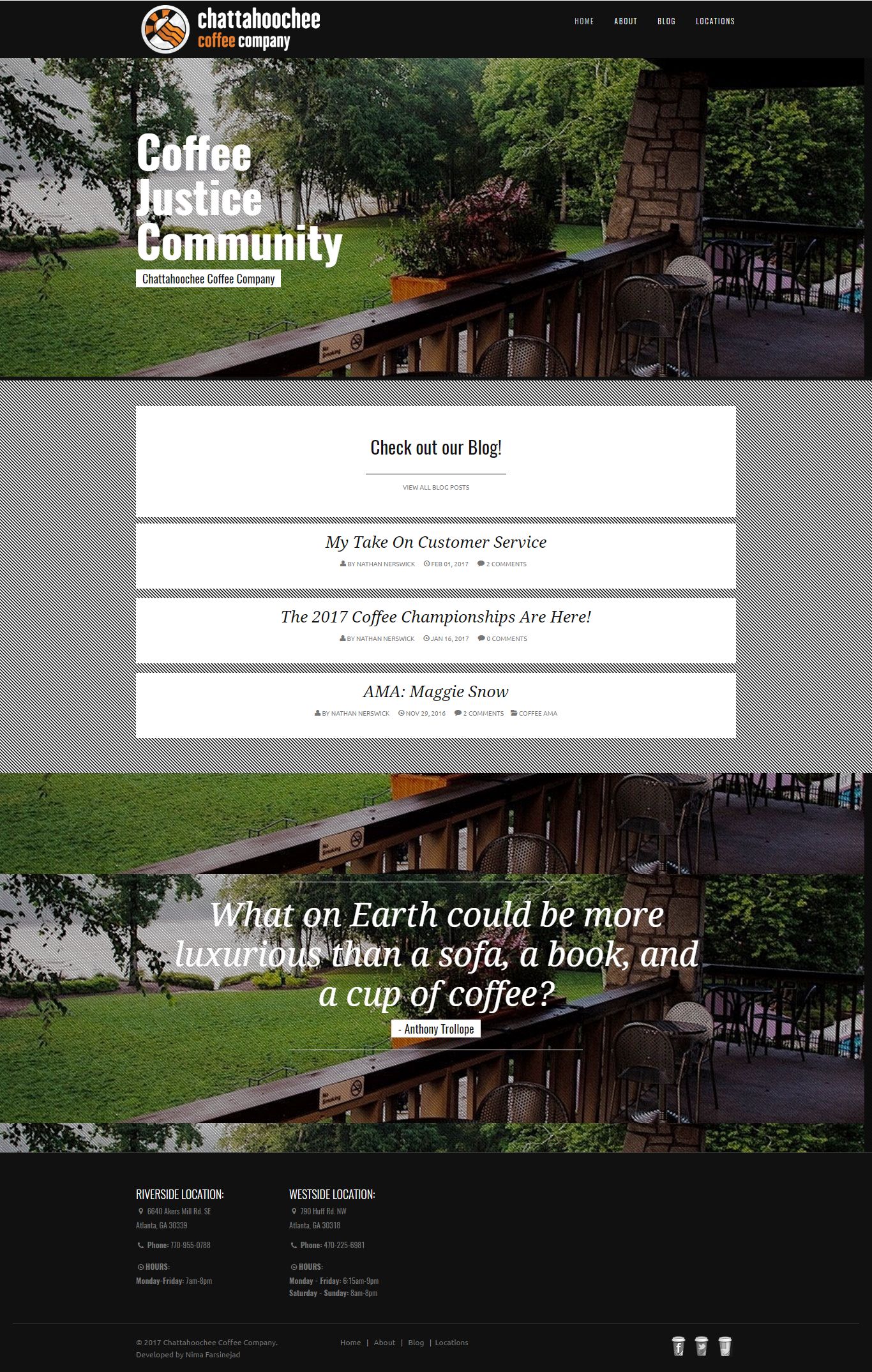 Thiết kế website Chattahoochee coffee đẹp, chuyên nghiệp chuẩn SEO