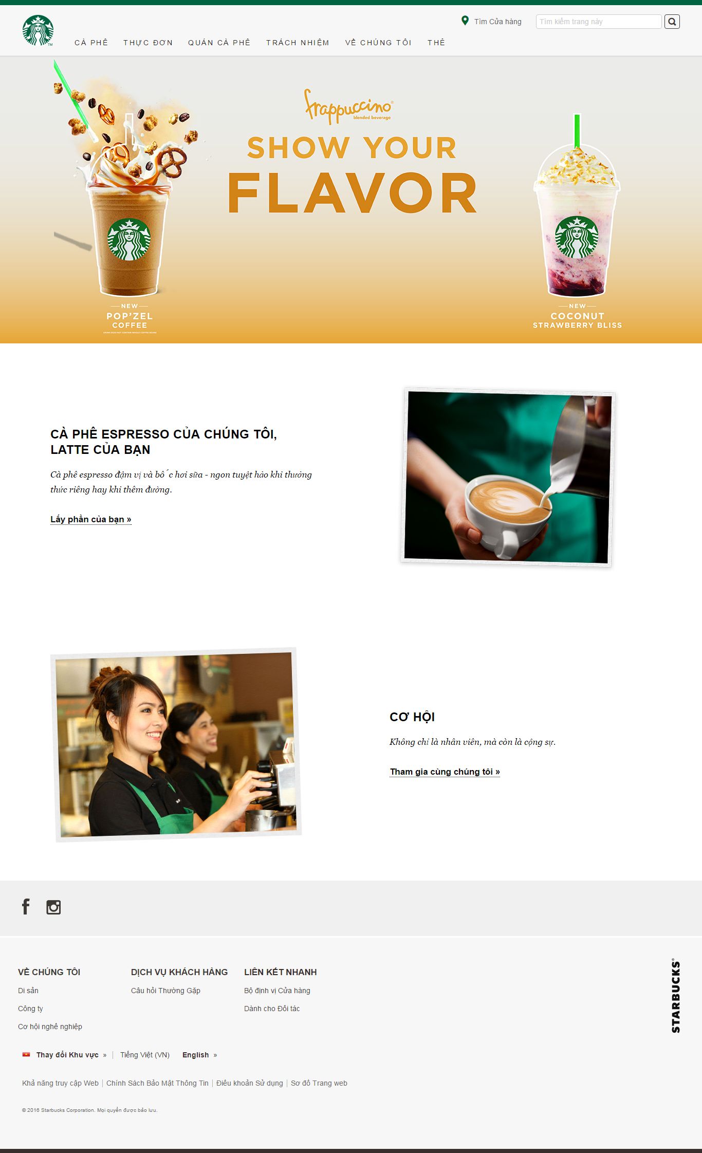 Thiết kế website Starbucks Coffee Company đẹp, chuyên nghiệp chuẩn SEO