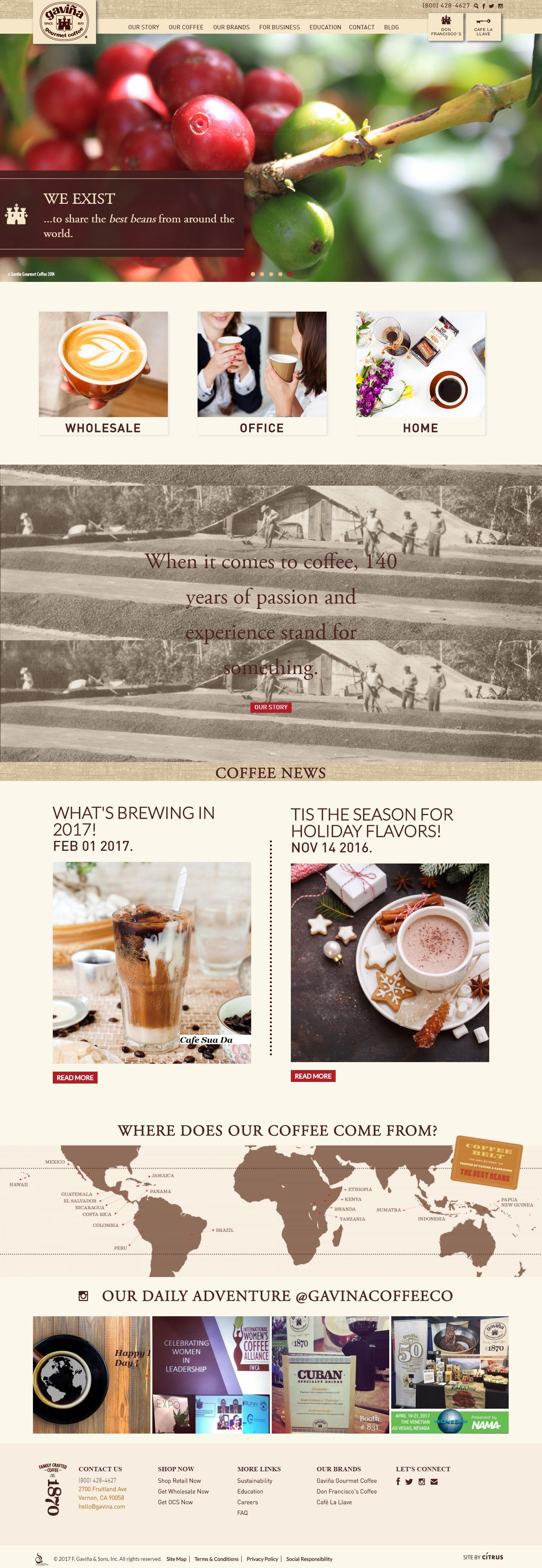 Thiết kế website Gavina Coffee đẹp, chuyên nghiệp chuẩn SEO