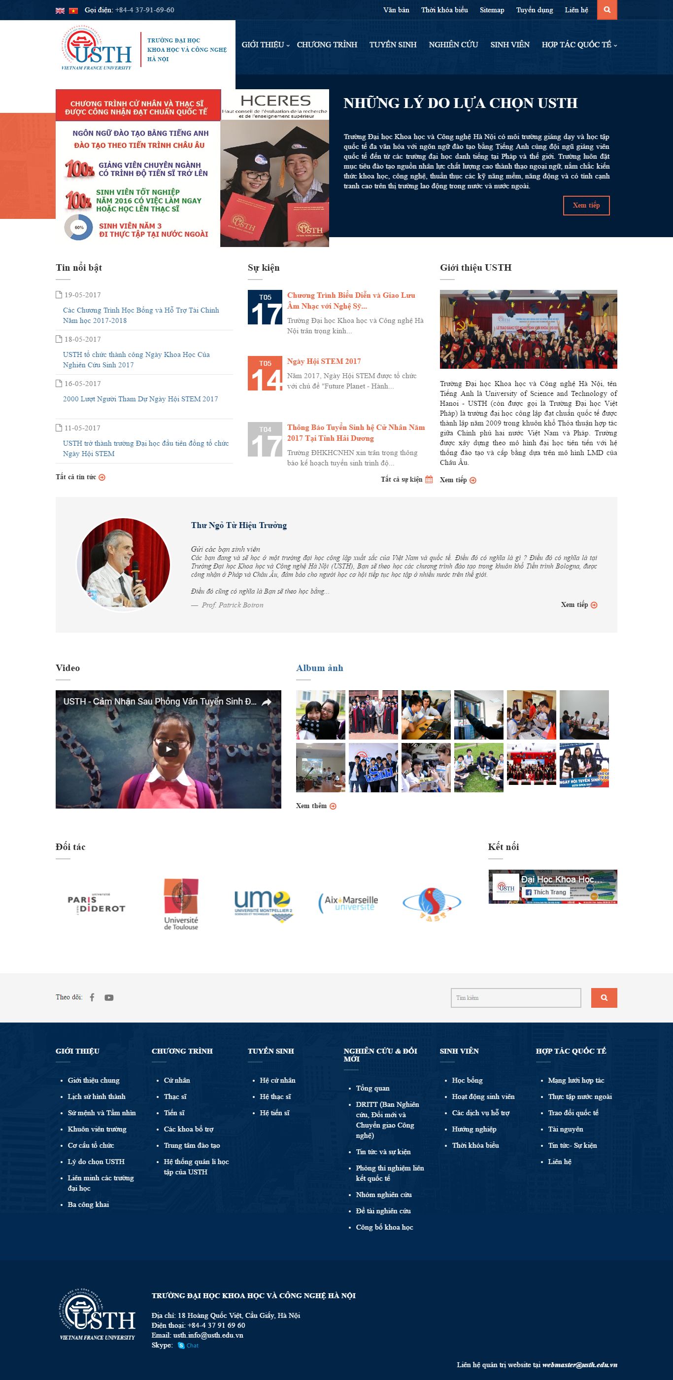 Thiết kế website trường đại học Khoa học và công nghệ Hà Nội