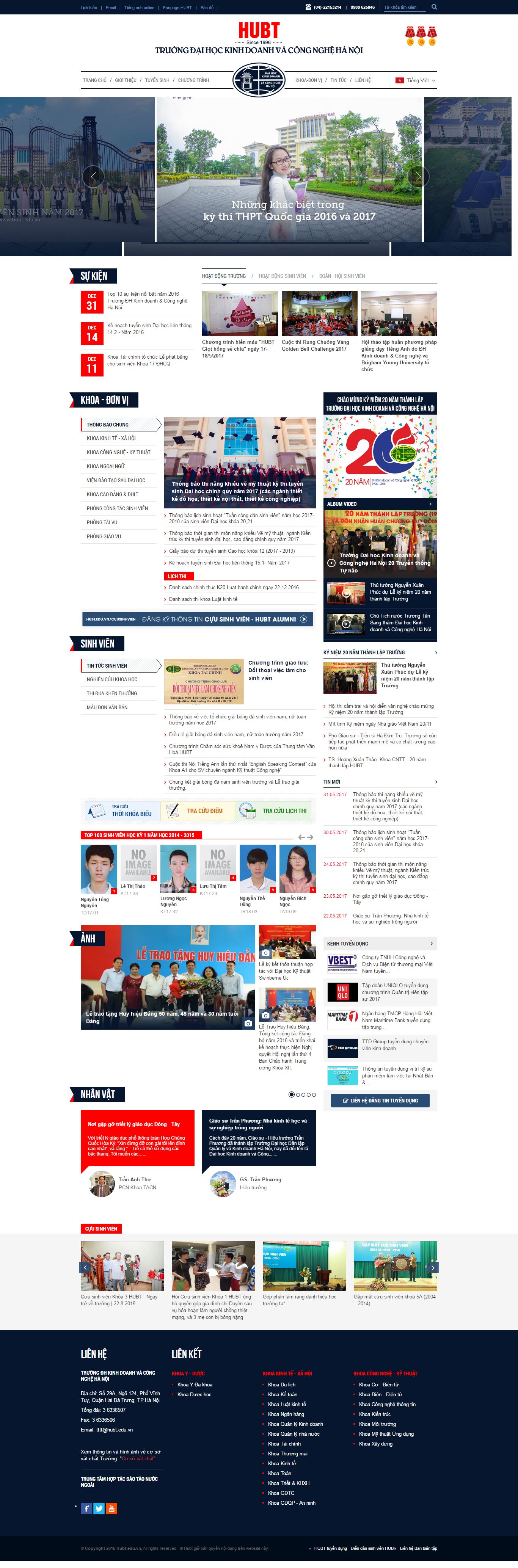 Thiết kế website trường đại học kinh doanh và công nghệ Hà Nội