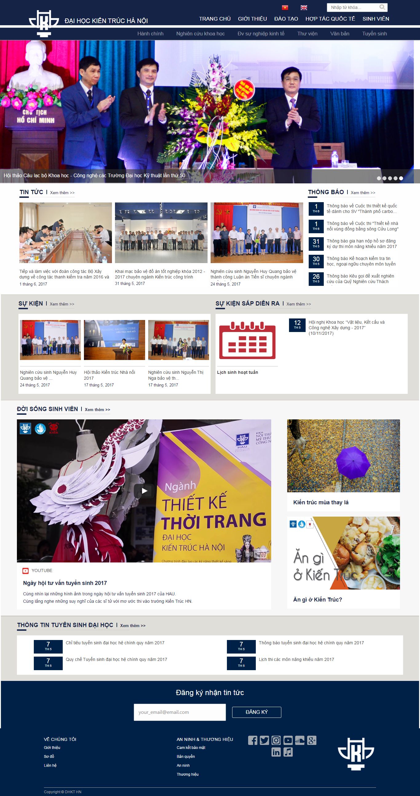 Thiết kế website Đại học kiến trúc Hà Nội đẹp SEO tốt