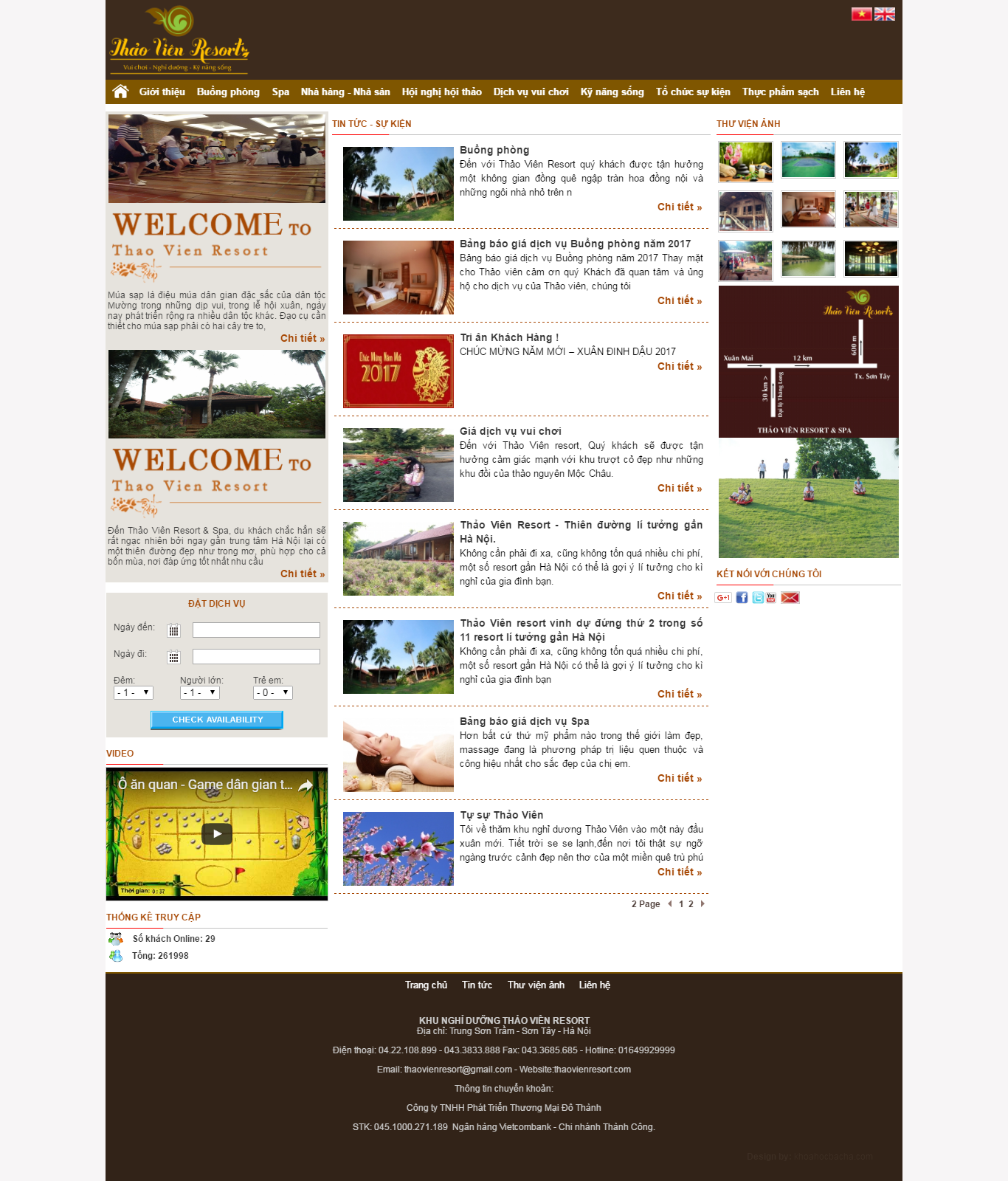 Thiết kế website khu nghỉ dưỡng Thảo Viên đẹp SEO nhanh hiệu quả