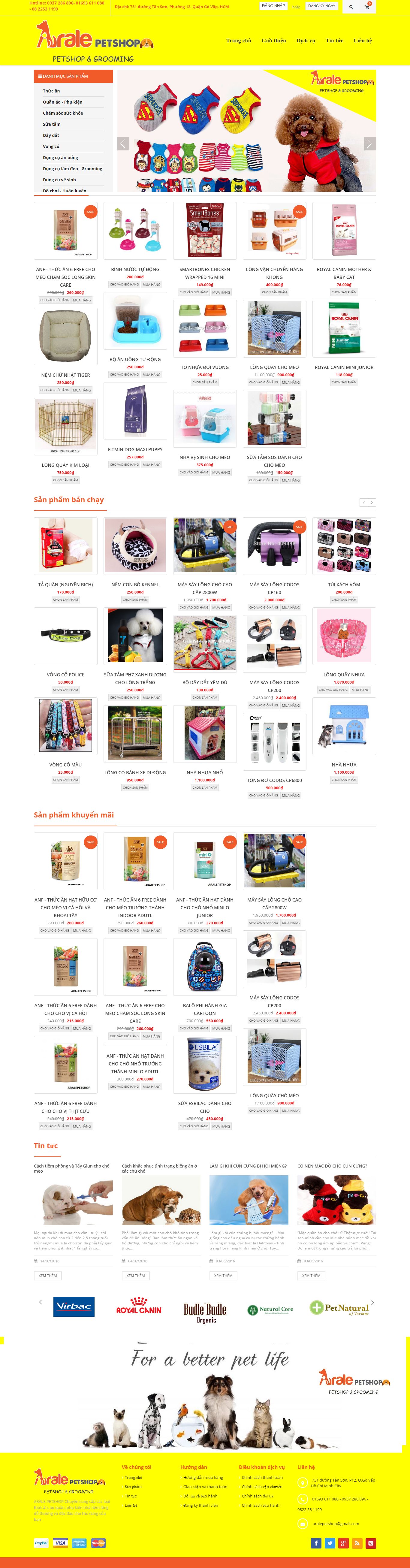 Thiết kế website AralePetshop đẹp, chuyên nghiệp chuẩn SEO