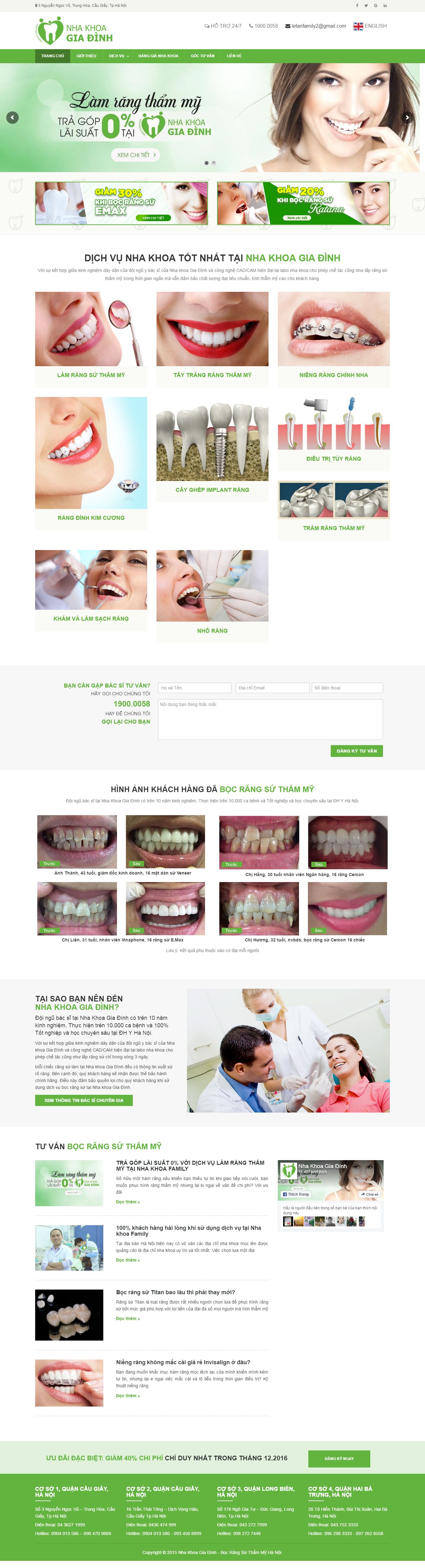 Thiết kế website nha khoa family đẹp, chuyên nghiệp chuẩn SEO
