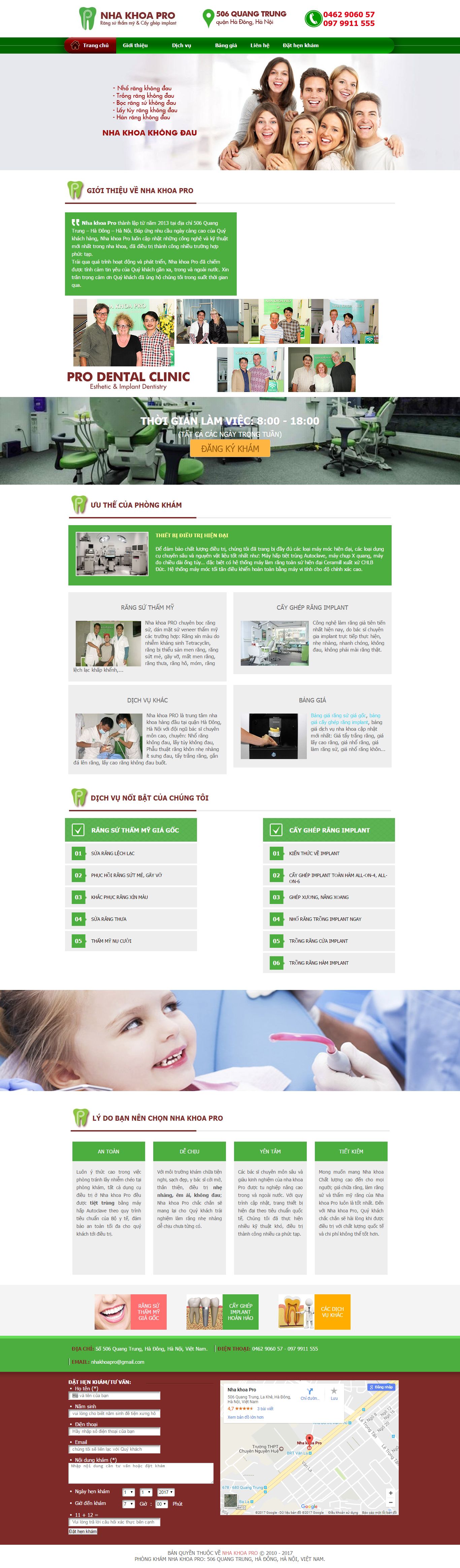 Thiết kế website nha khoa pro đẹp, chuyên nghiệp chuẩn SEO