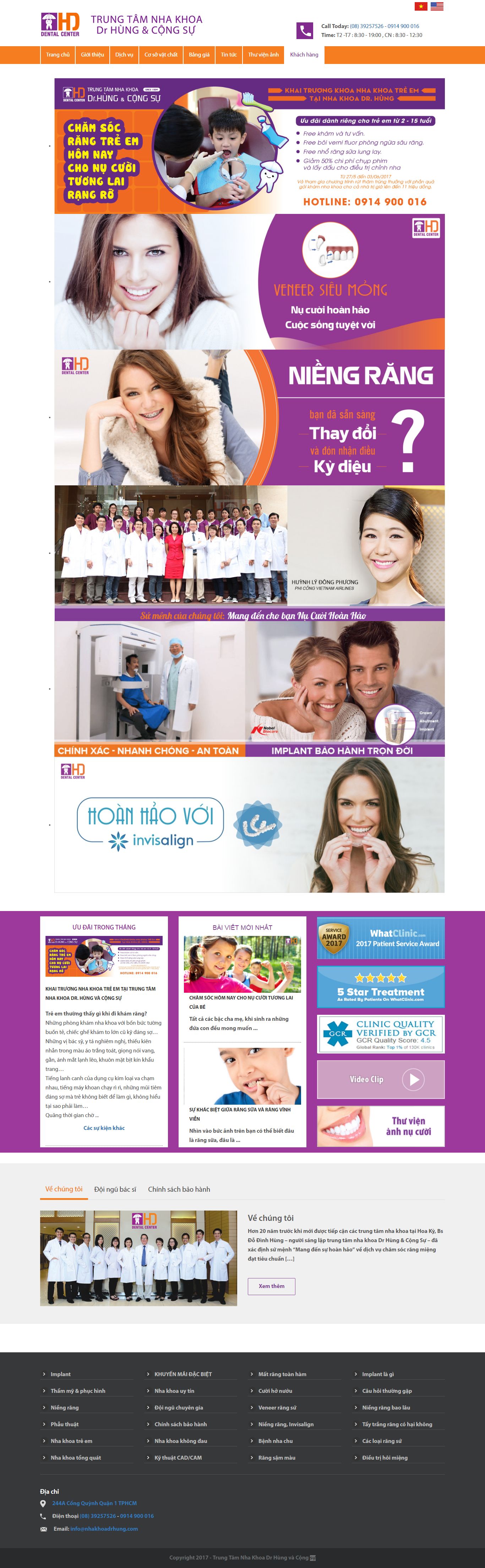 Thiết kế website trung tâm nha khoa Dr Hung đẹp, chuyên nghiệp chuẩn SEO