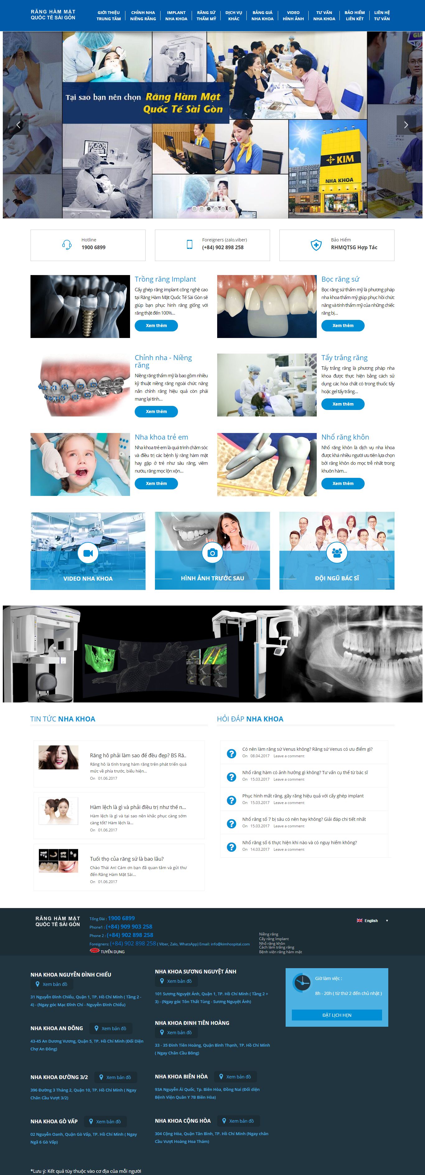 Thiết kế website bệnh viện răng hàm mặt đẹp SEO nhanh hiệu quả