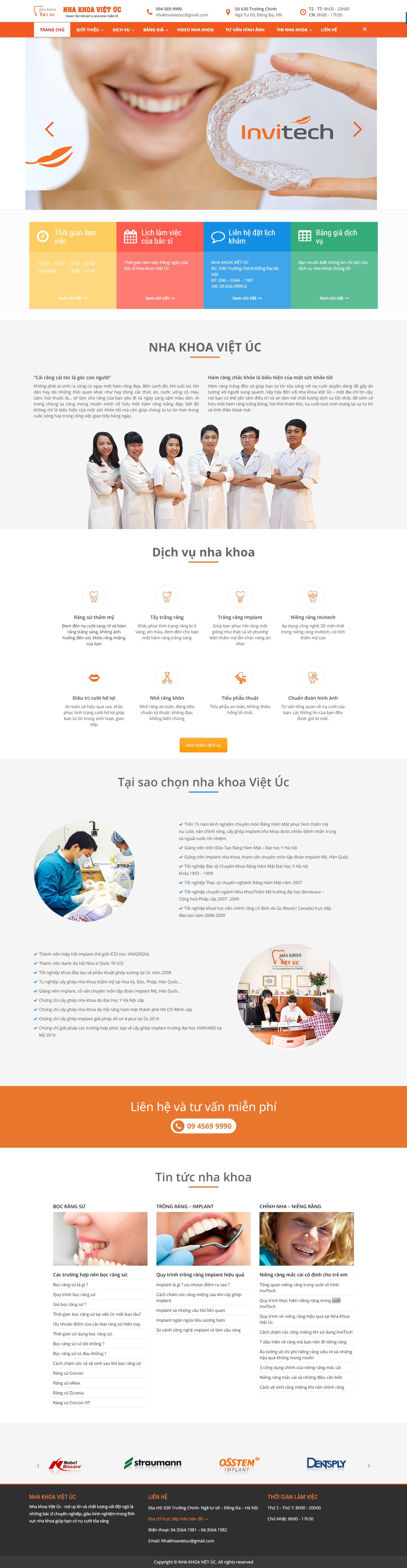 Thiết kế website nha khoa thẩm mỹ Việt Úc đẹp SEO nhanh hiệu quả