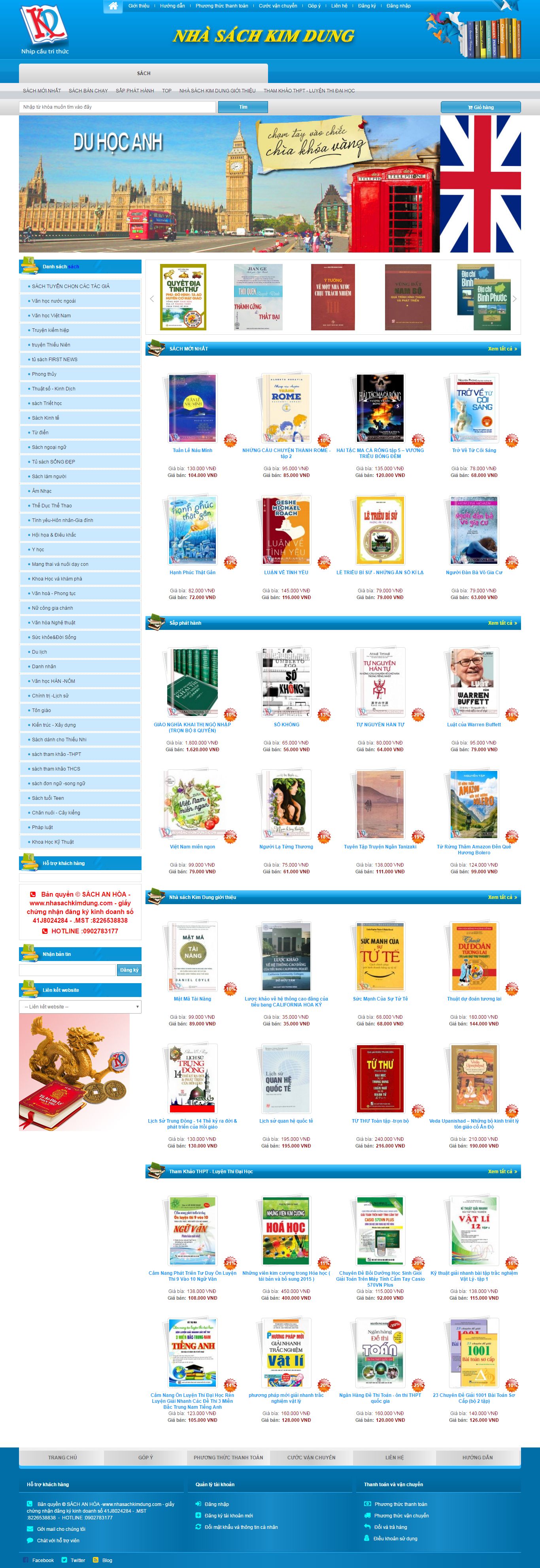 Thiết kế website nhà sách Kim dung đẹp, chuyên nghiệp chuẩn SEO