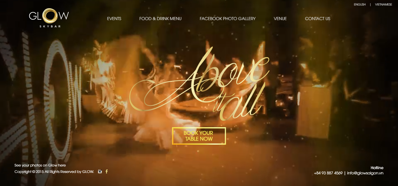 Thiết kế website glow skybar đẹp, chuyên nghiệp chuẩn SEO
