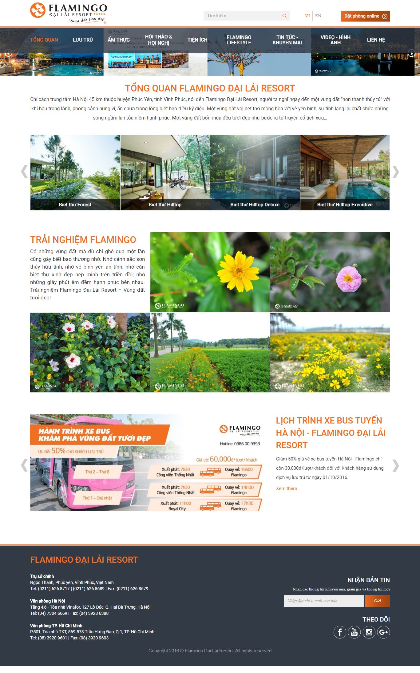 Thiết kế website Flamingo Đại Lải Resort đẹp, chuyên nghiệp chuẩn SEO
