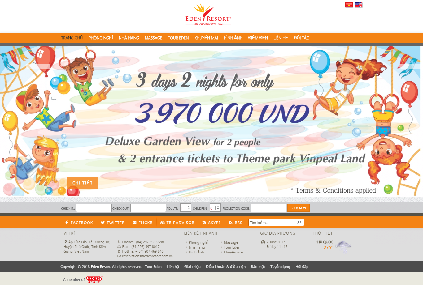 Thiết kế website Eden resort đẹp, chuyên nghiệp chuẩn SEO