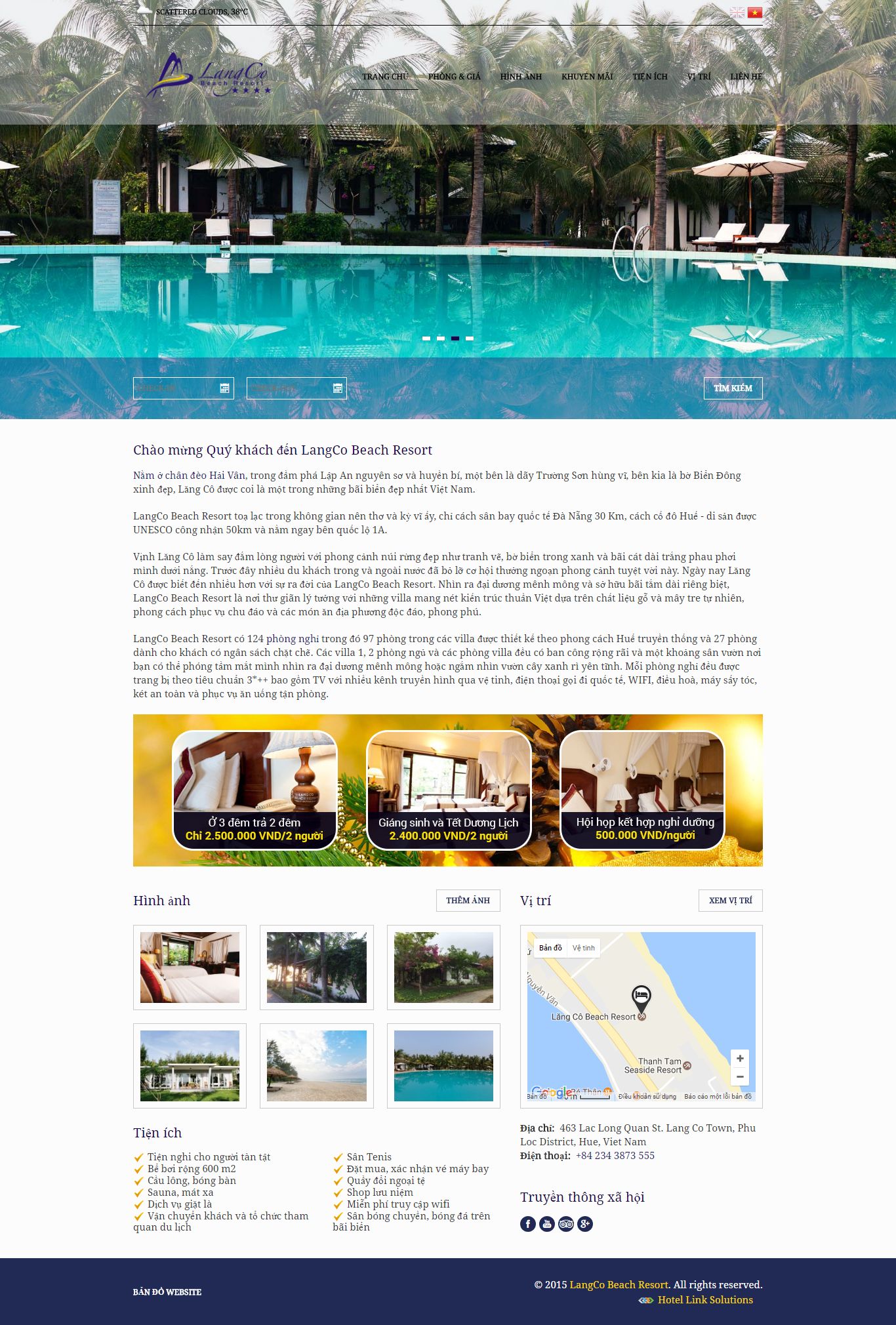 Thiết kế website LangCo beach resort đẹp, chuyên nghiệp chuẩn SEO