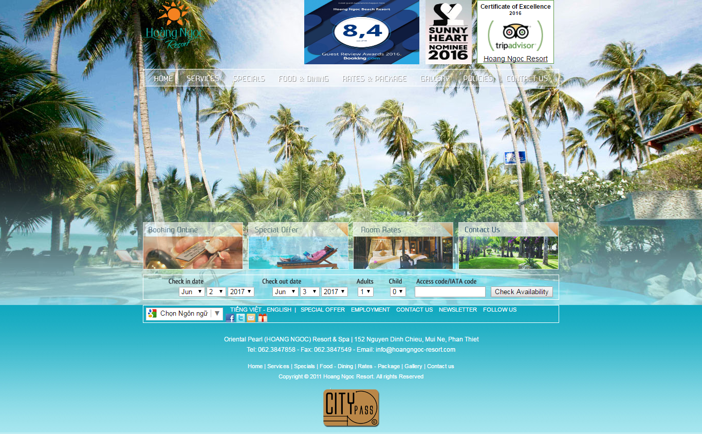 Thiết kế website Hoàng Ngọc Resort đẹp, chuyên nghiệp chuẩn SEO