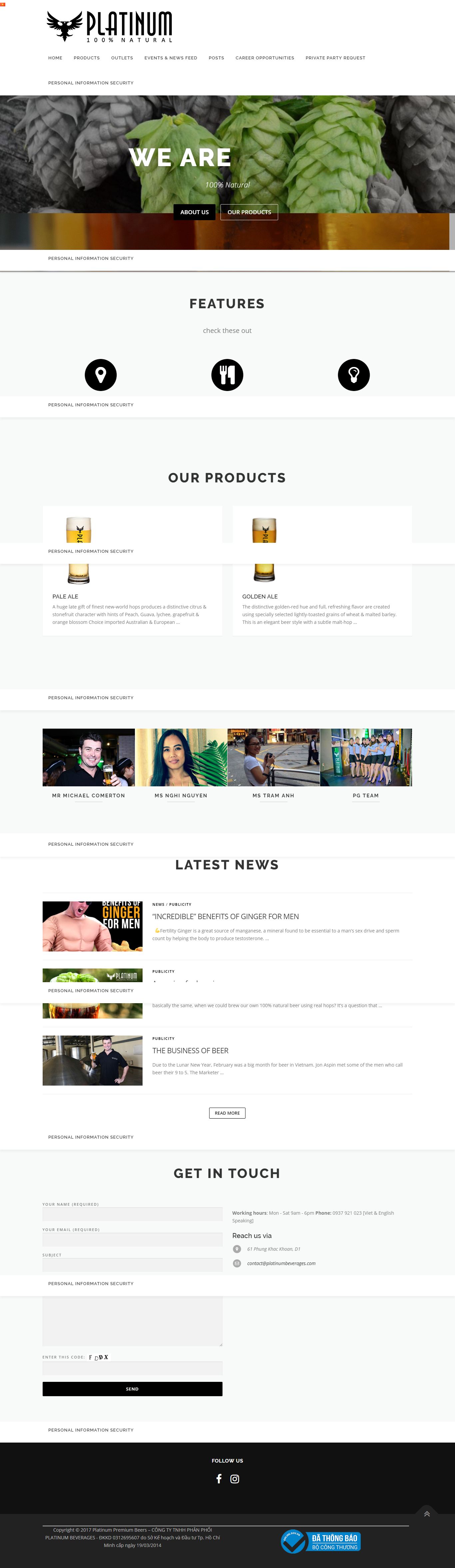 Thiết kế website Platinum Premium Beer đẹp, chuyên nghiệp chuẩn SEO