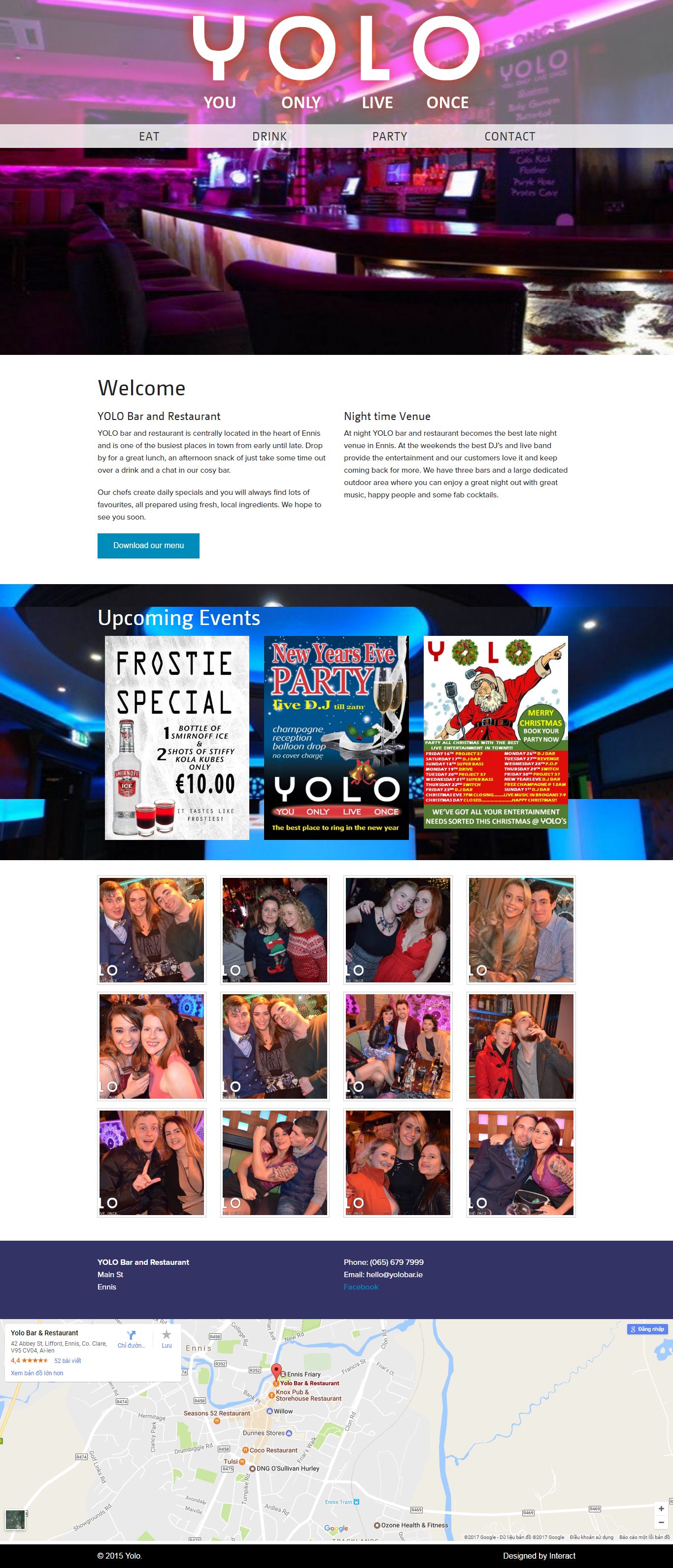 Thiết kế website YOLO bar đẹp, chuyên nghiệp chuẩn SEO
