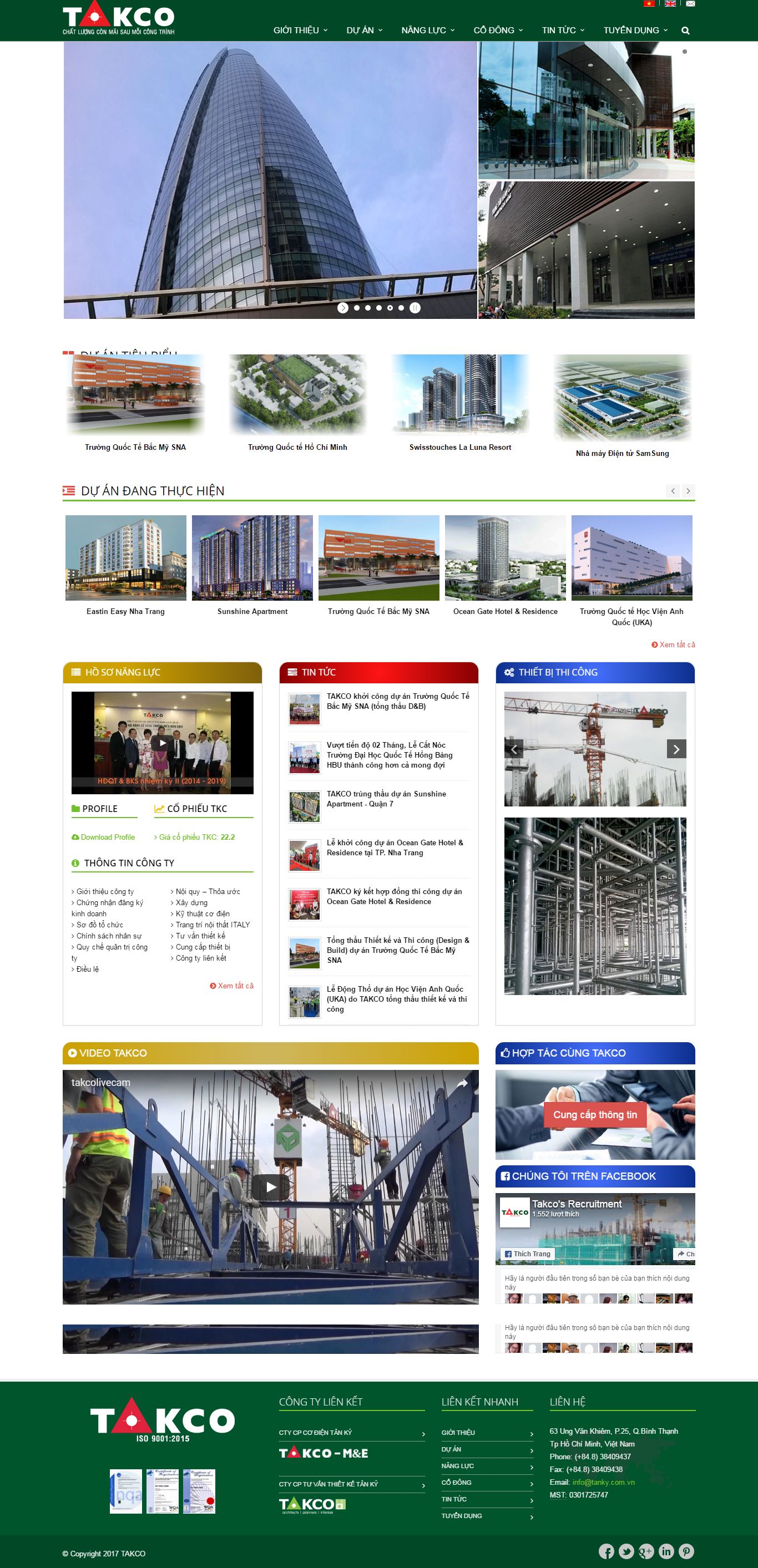 Thiết kế website công ty TAKCO đẹp, chuyên nghiệp chuẩn SEO