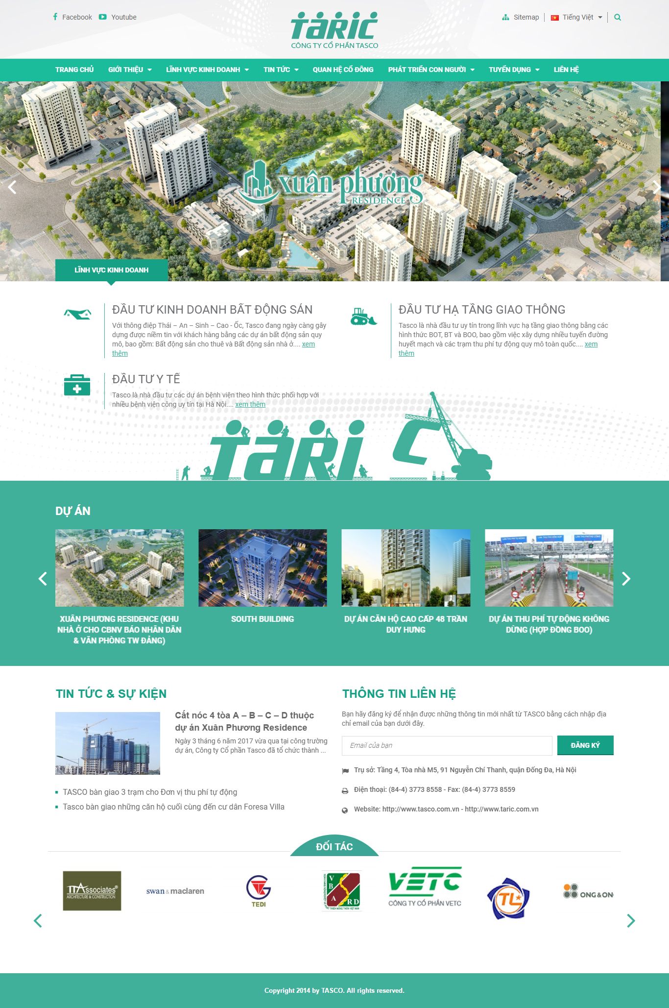 Thiết kế website công ty cổ phần Tasco đẹp, chuyên nghiệp chuẩn SEO